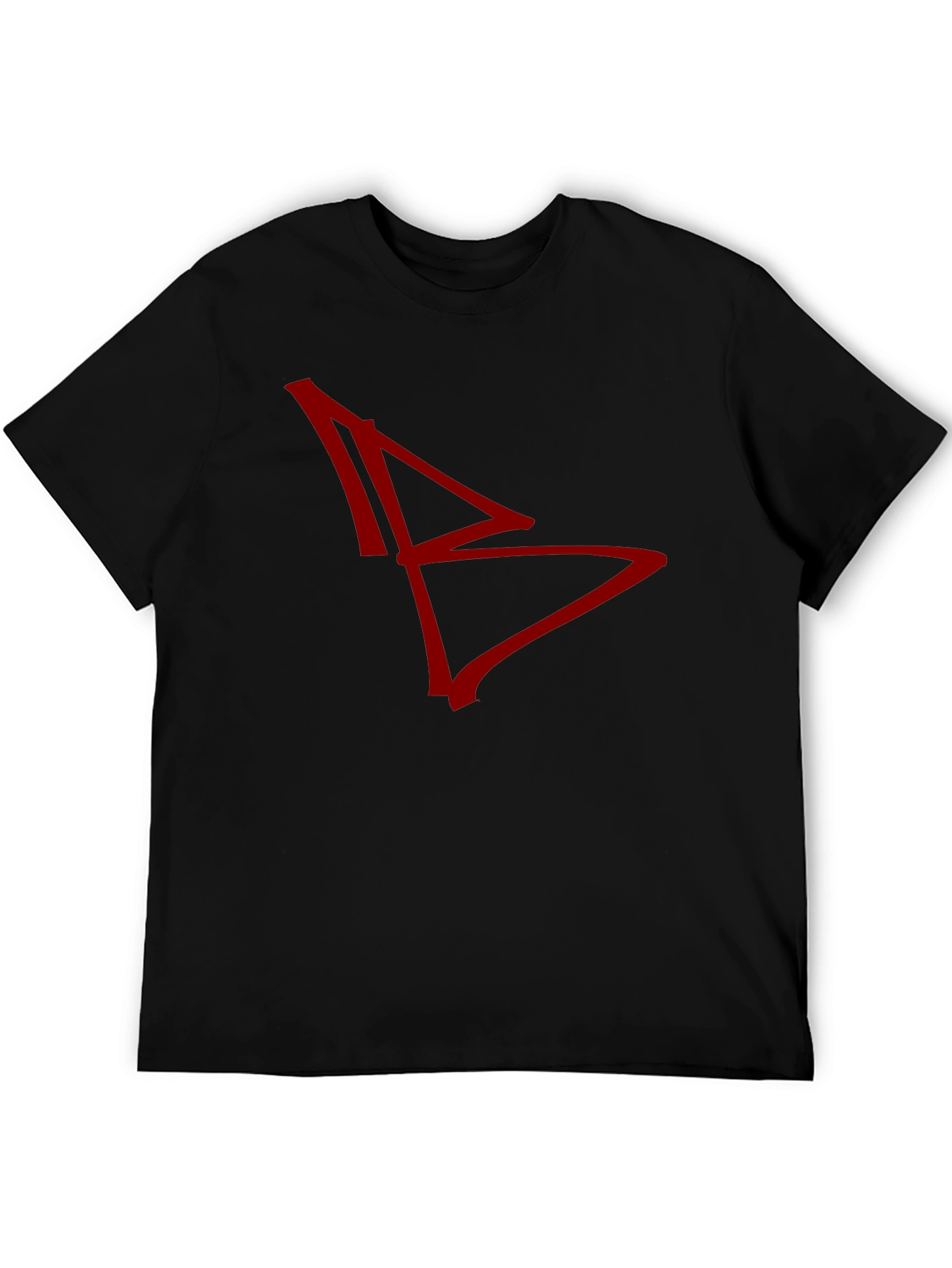 Abstract Graphic Tee - Red Design on Black