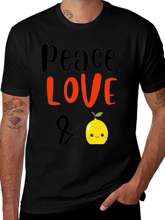 Peace Love & Lemon Graphic Tee - Black