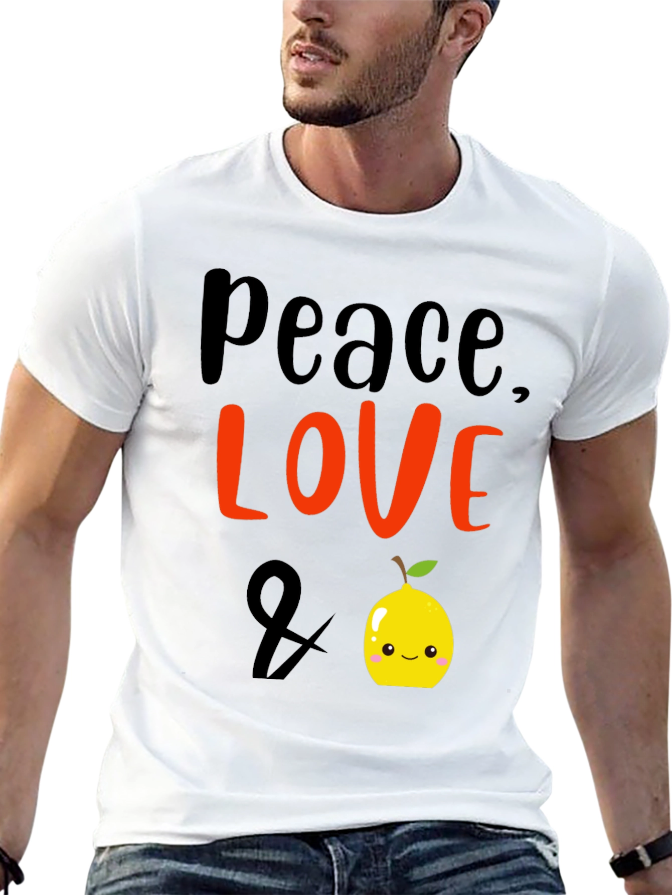 Peace Love & Lemon Graphic Tee - Black