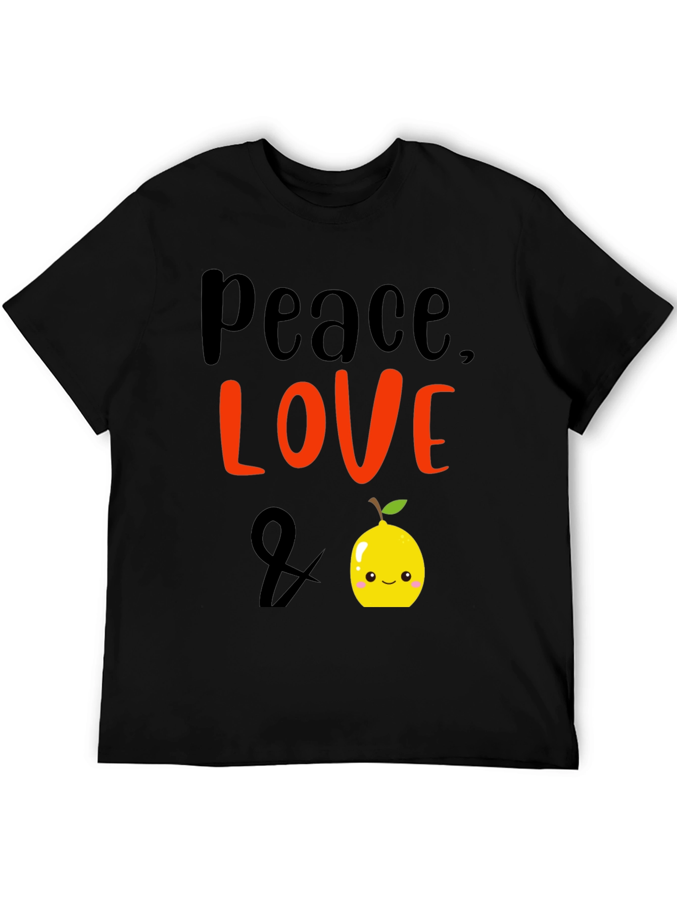 Peace Love & Lemon Graphic Tee - Black