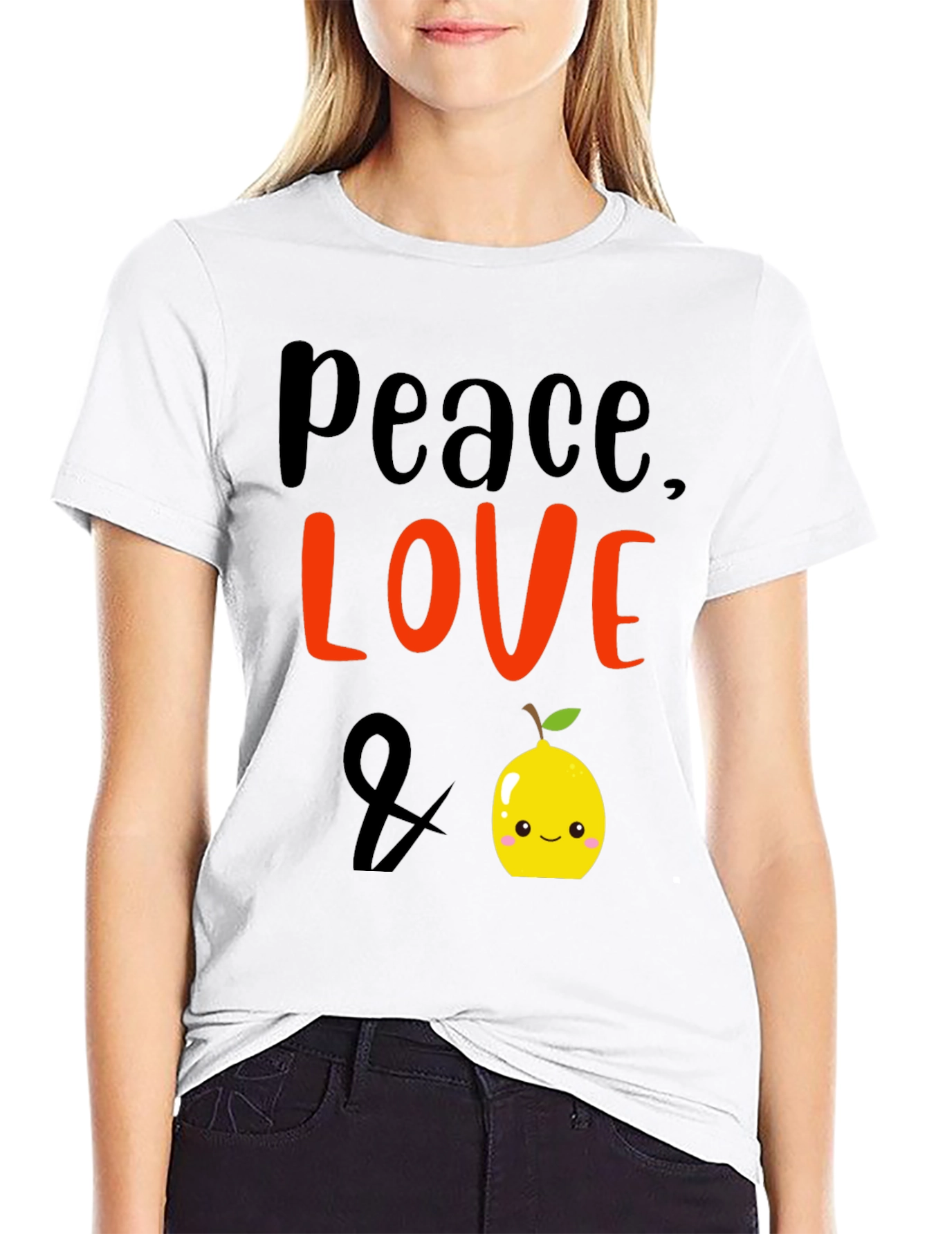 Peace Love & Lemon Graphic Tee - Black