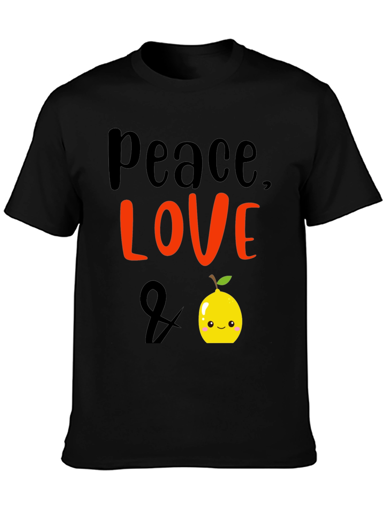 Peace Love & Lemon Graphic Tee - Black