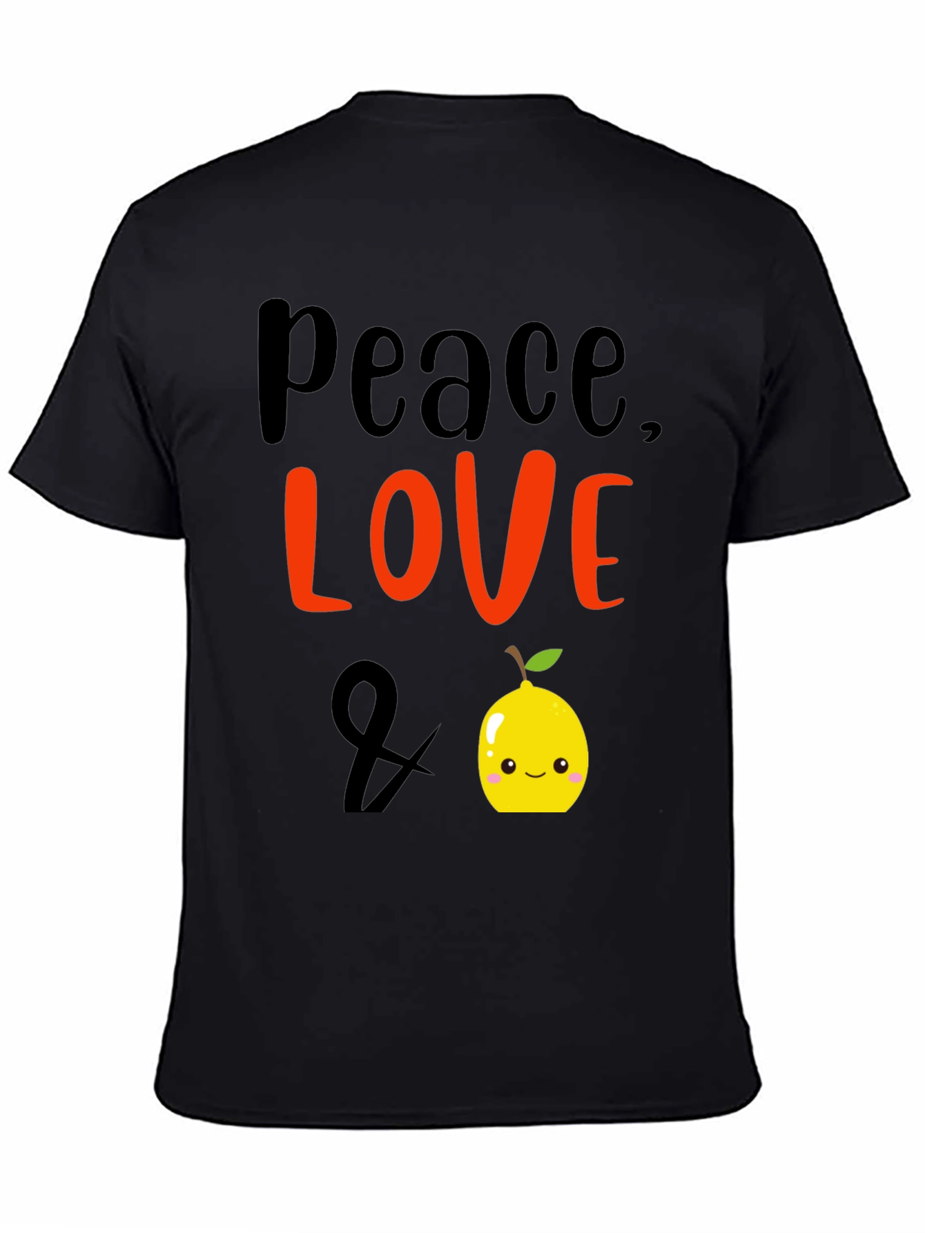 Peace Love & Lemon Graphic Tee - Black