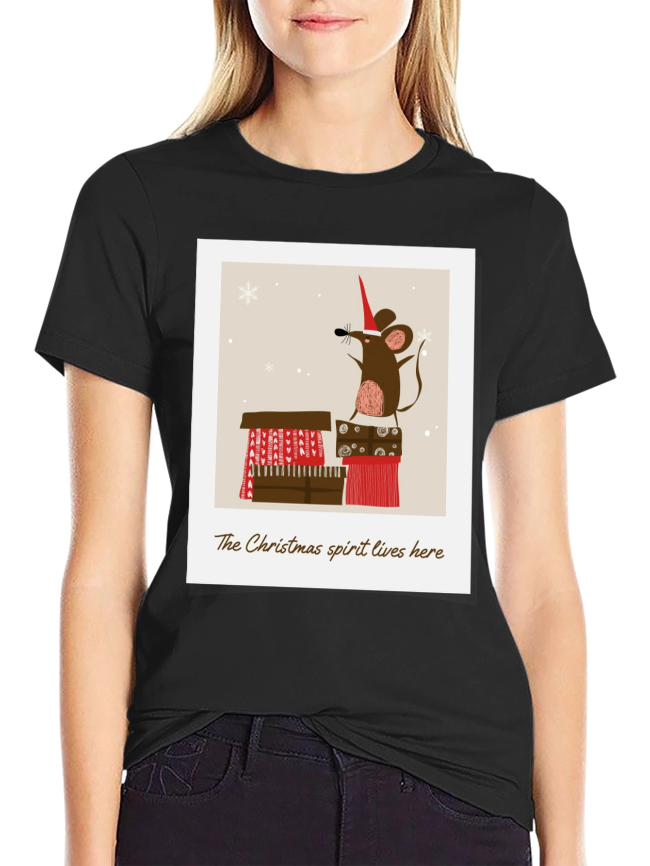 Festive Mouse Christmas Spirit T-Shirt