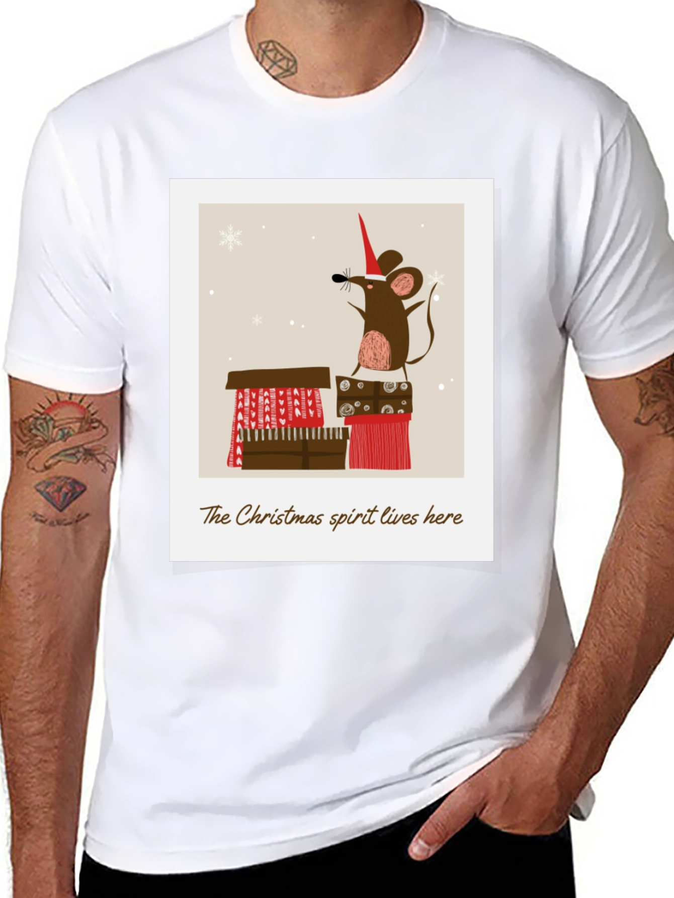 Festive Mouse Christmas Spirit T-Shirt