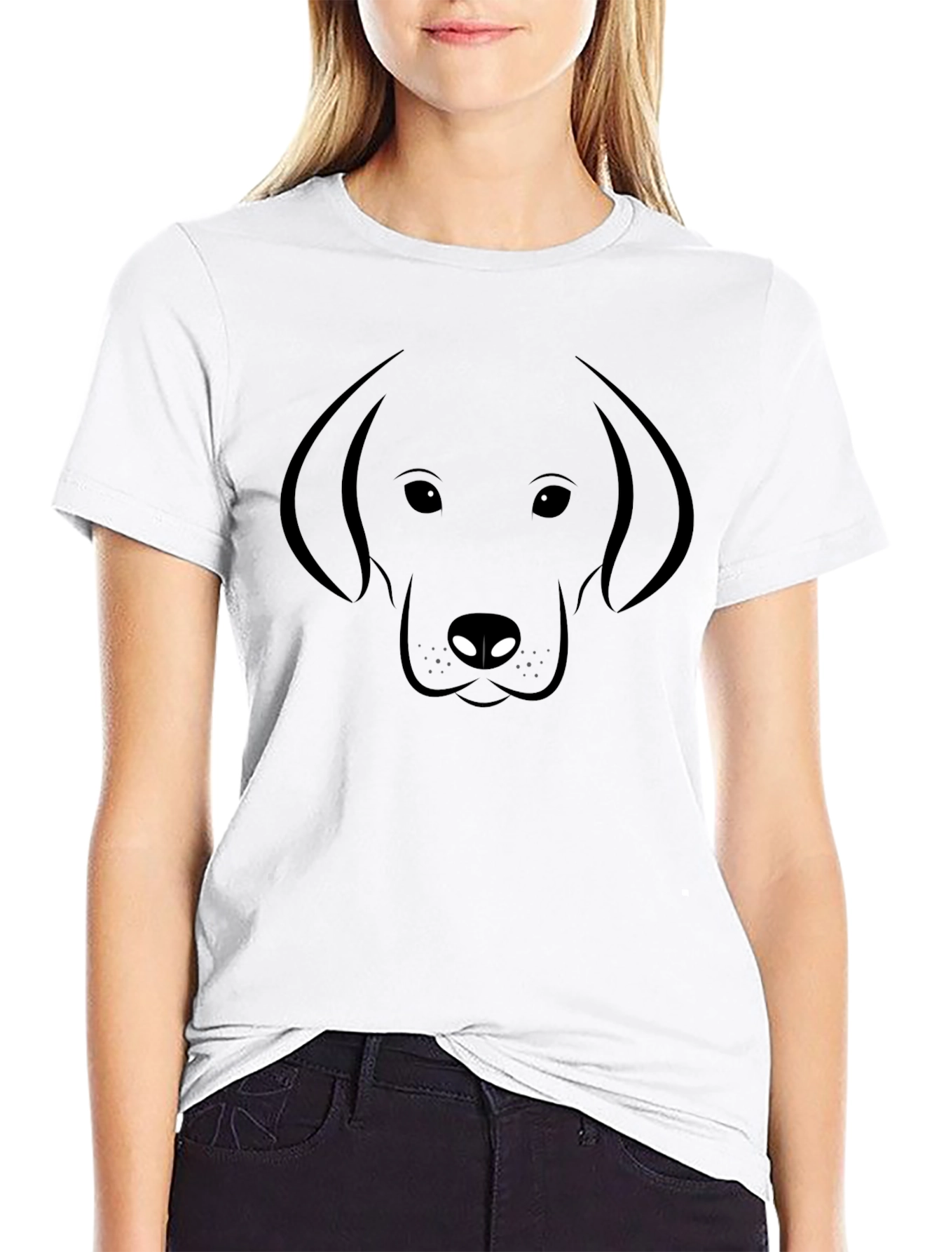 Dog Face Graphic Tee - Black