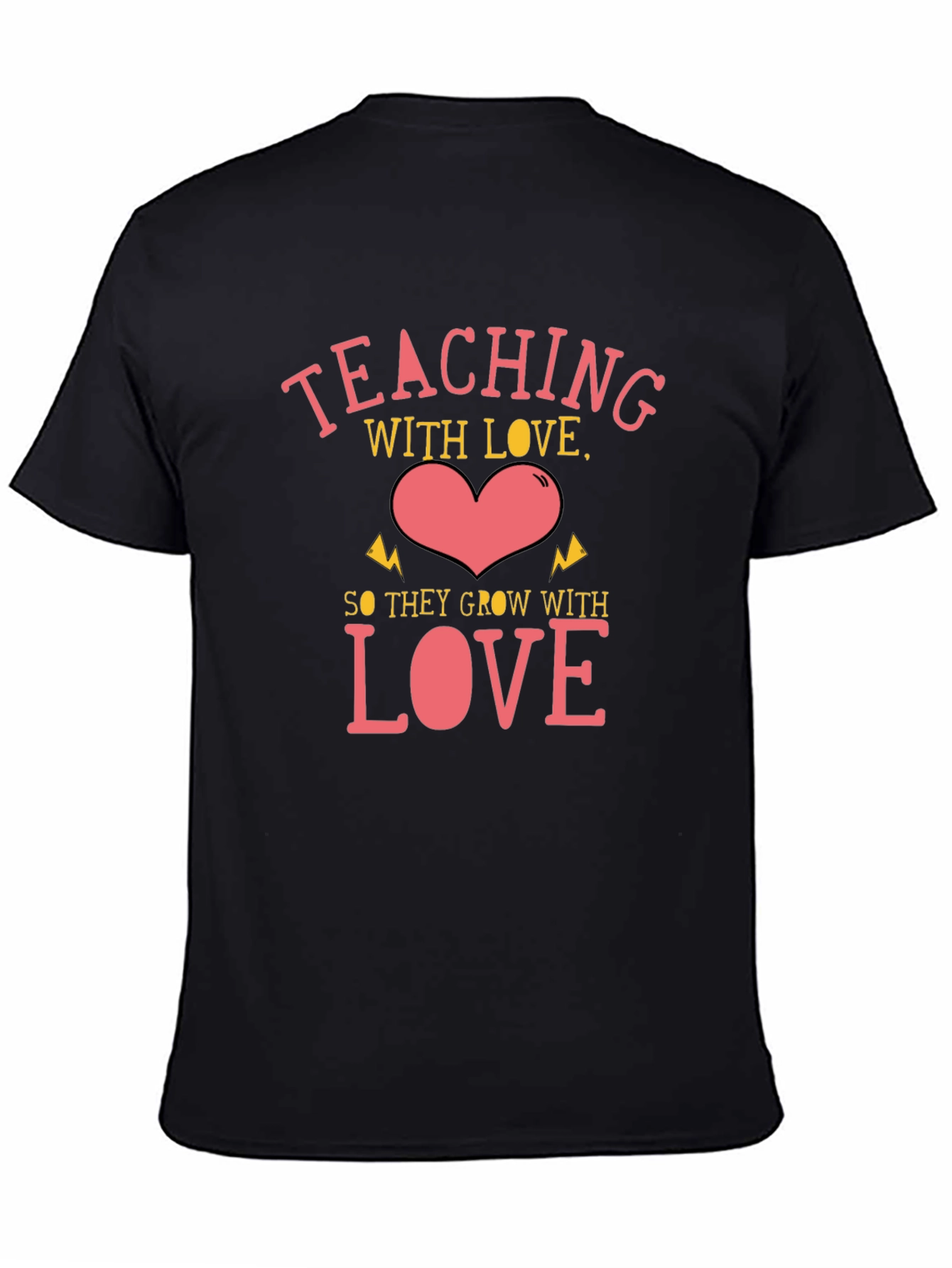 Teaching with Love Black Graphic T-Shirt