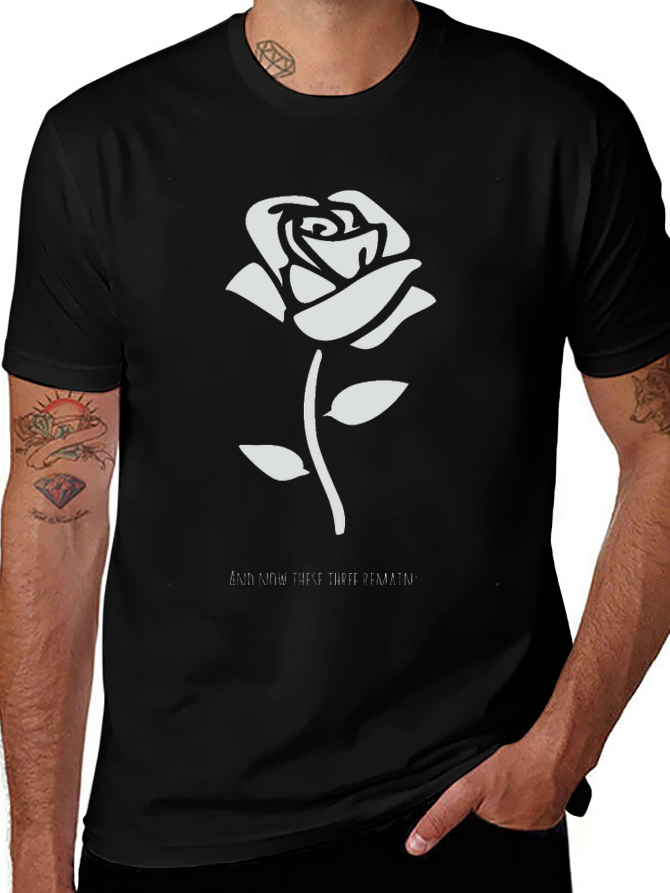 Rose Graphic Tee - Mens Black T-Shirt