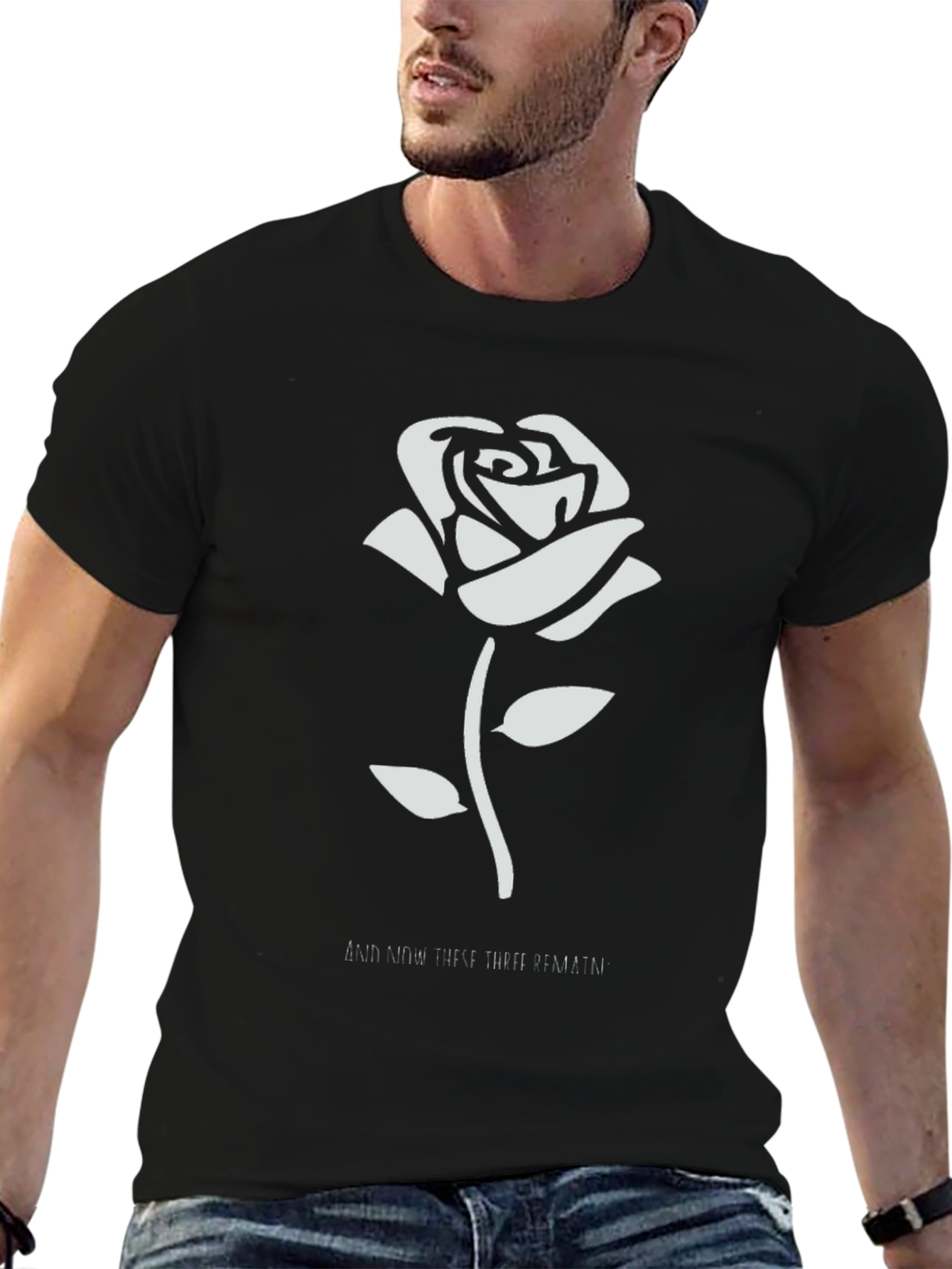 Rose Graphic Tee - Mens Black T-Shirt