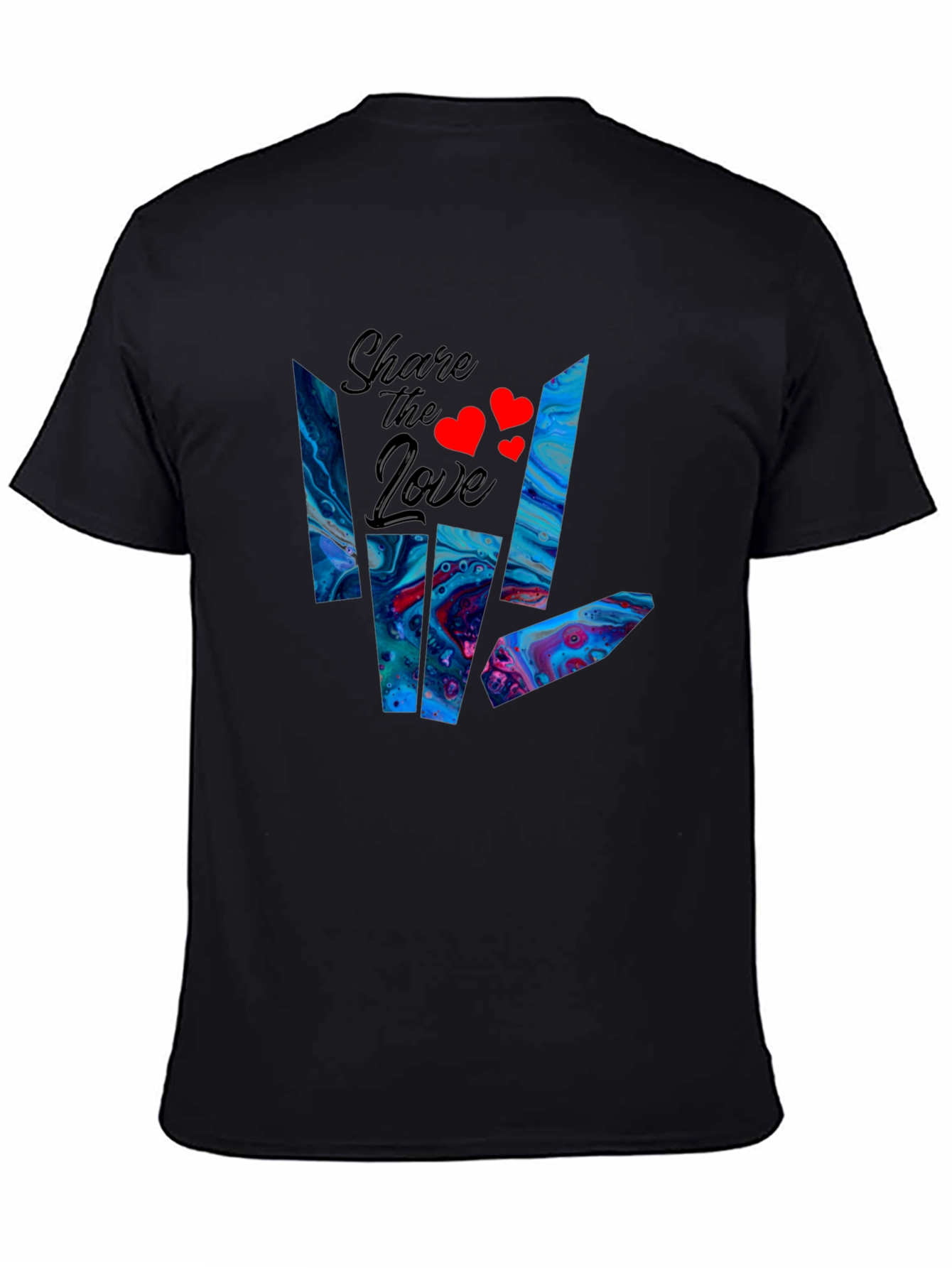 Share the Love Graphic Tee - Casual Black T-Shirt