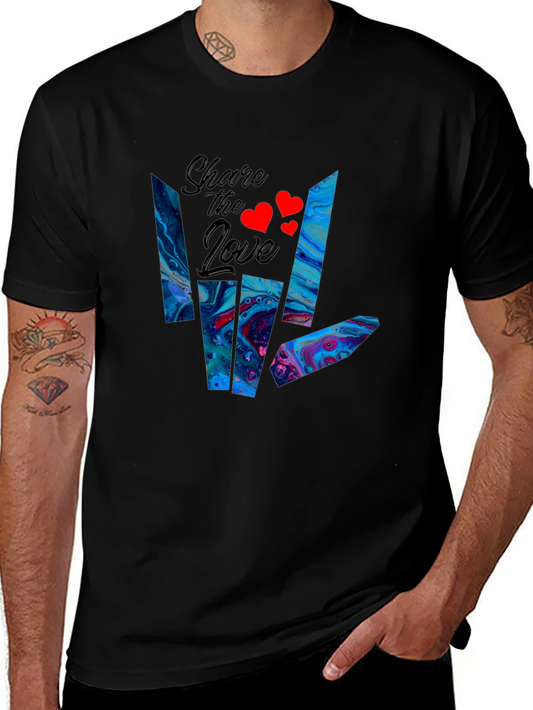 Share the Love Graphic Tee - Casual Black T-Shirt