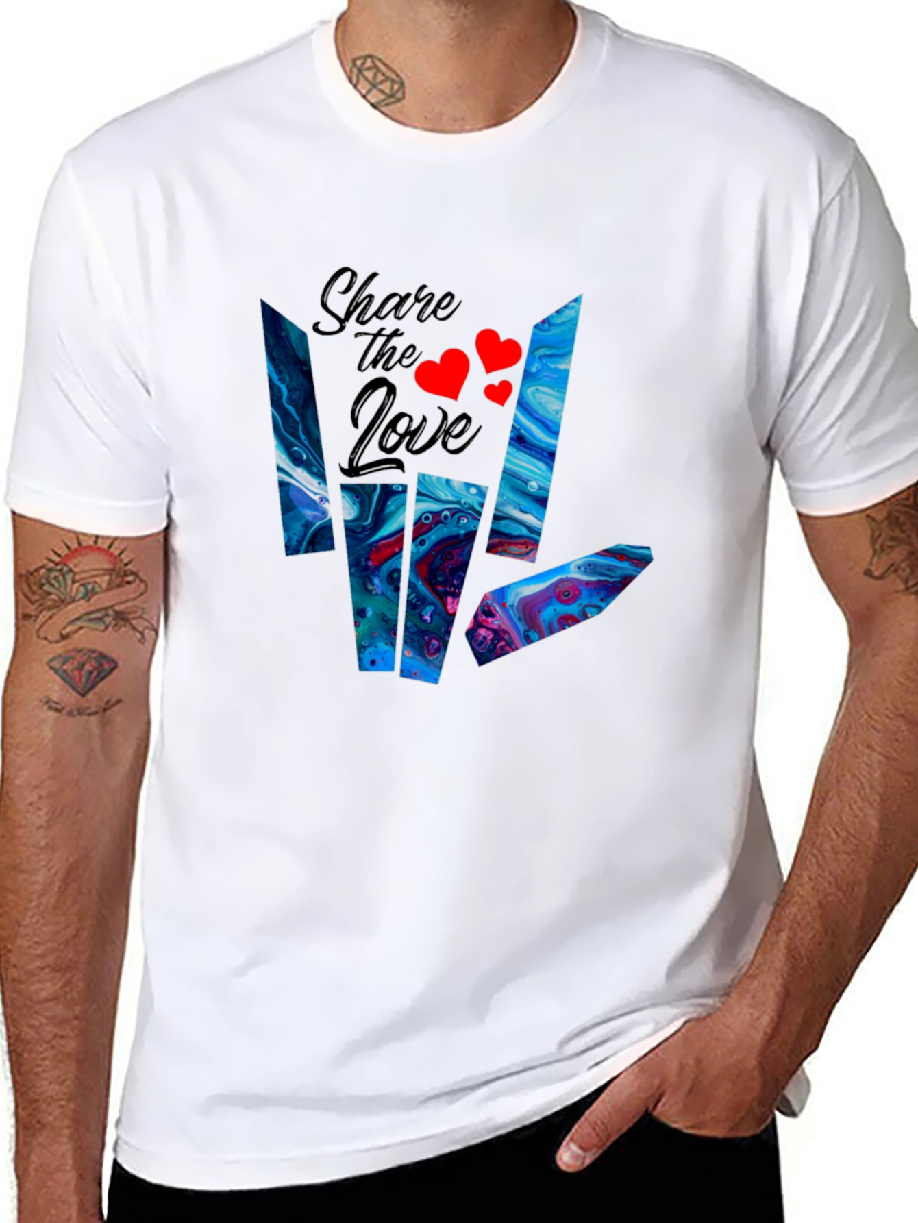 Share the Love Graphic Tee - Casual Black T-Shirt