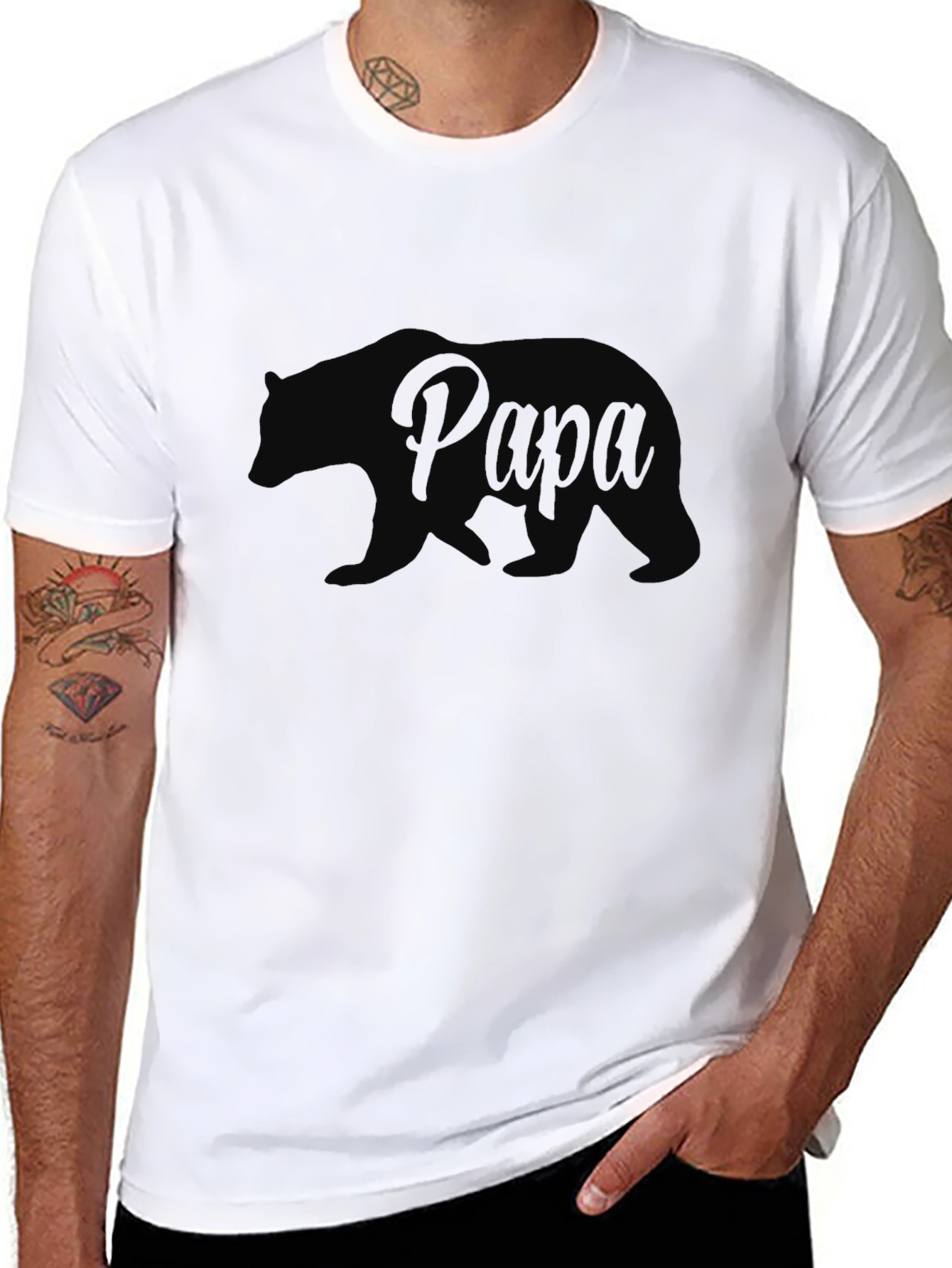 Papa Bear Graphic T-Shirt - Black