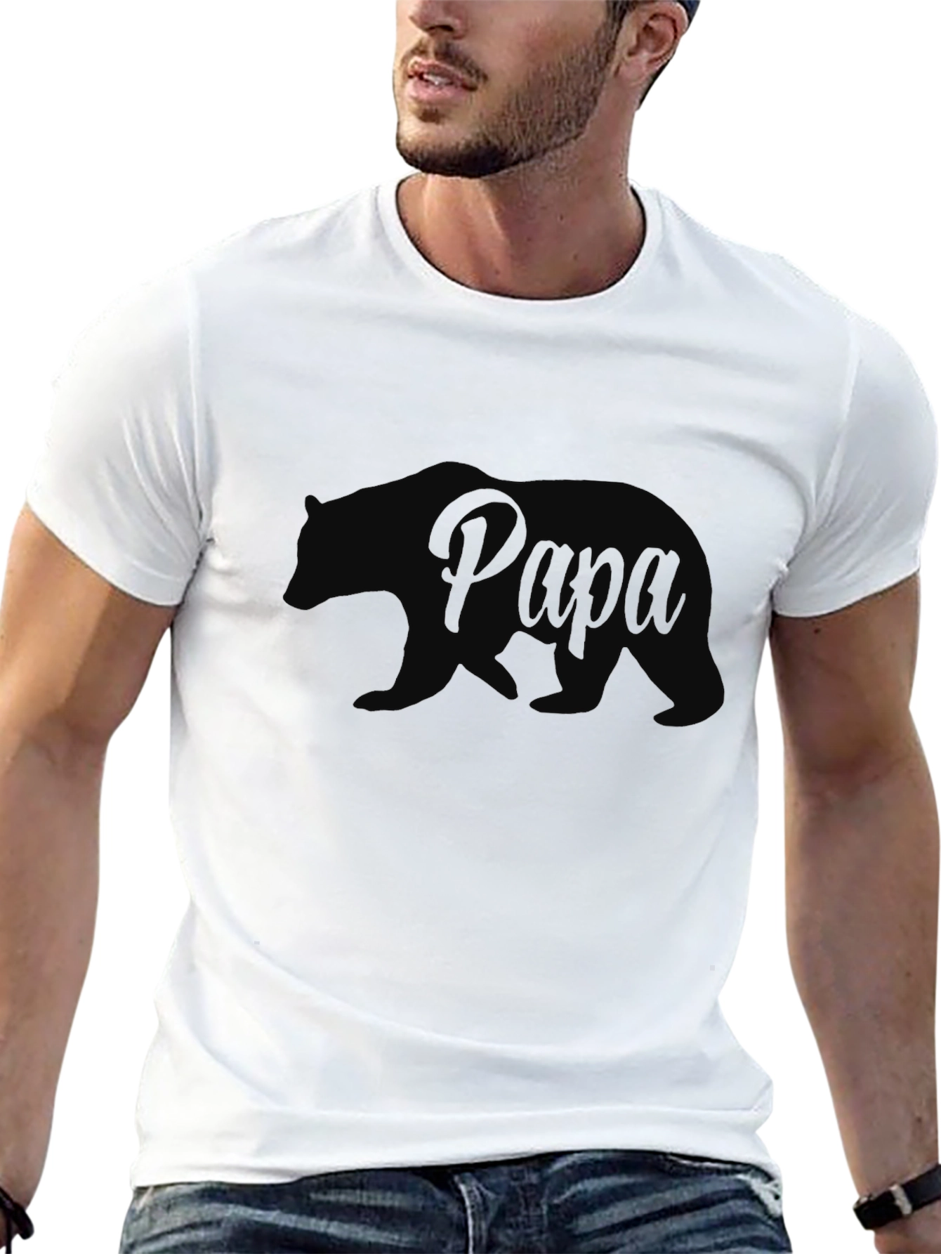 Papa Bear Graphic T-Shirt - Black