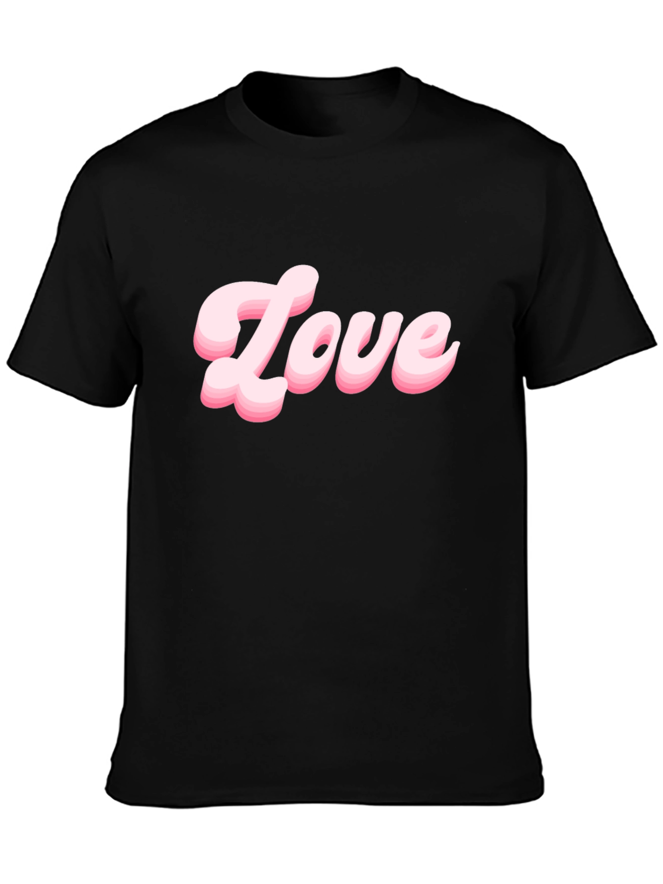 Love T-Shirt - Stylish Black Tee with Pink Text