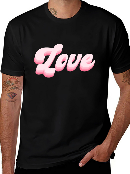 Love T-Shirt - Stylish Black Tee with Pink Text