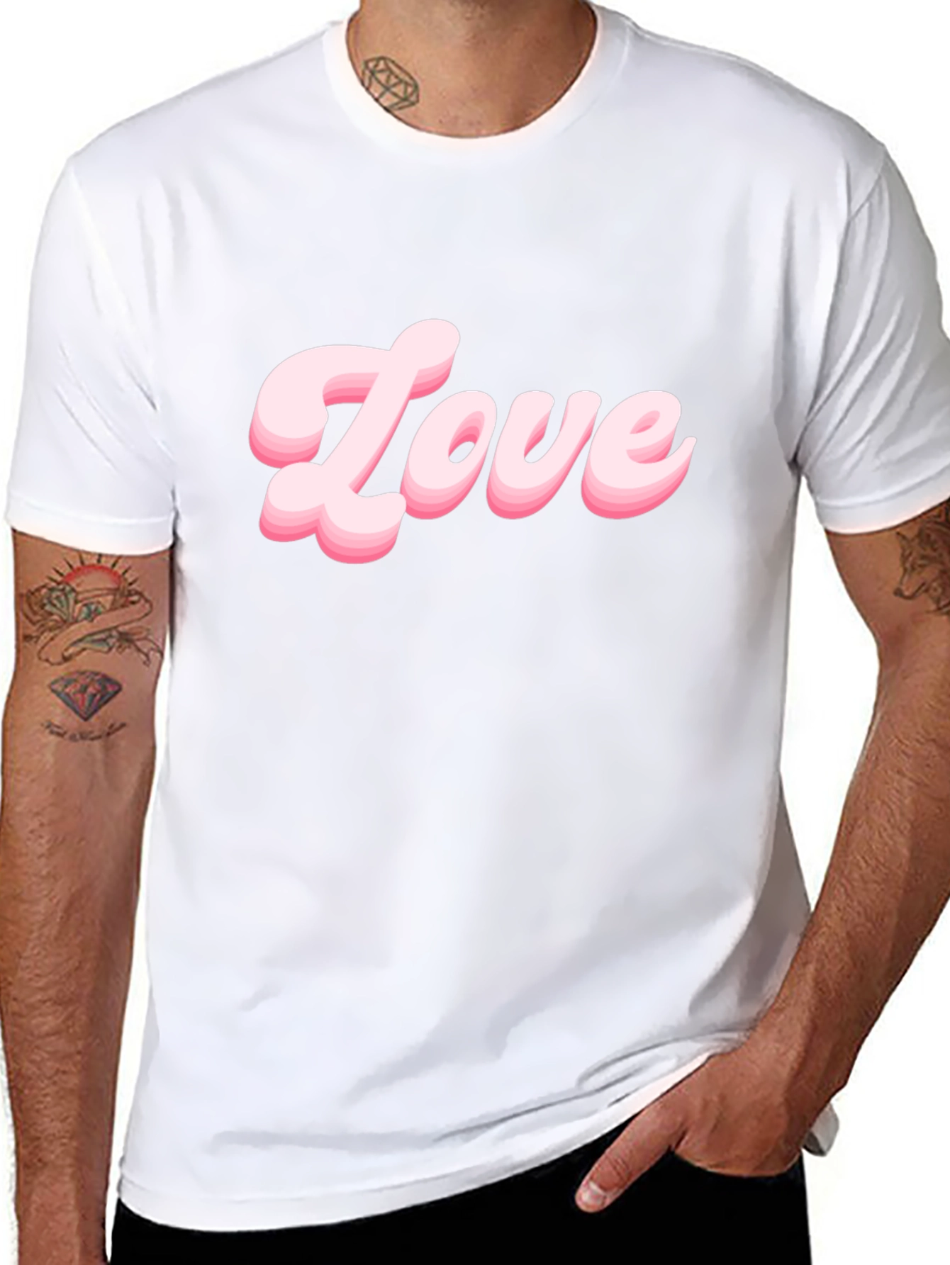 Love T-Shirt - Stylish Black Tee with Pink Text
