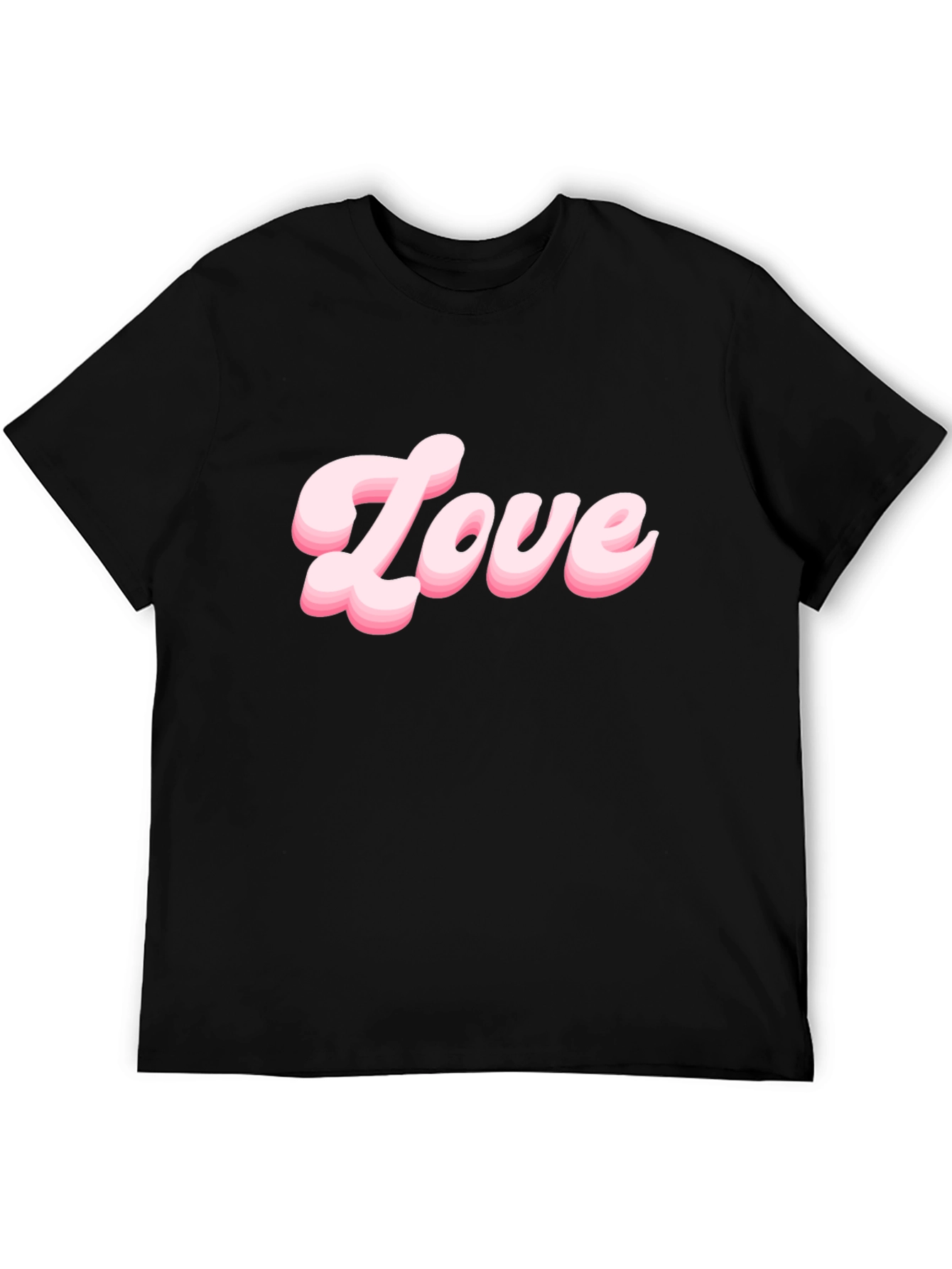 Love T-Shirt - Stylish Black Tee with Pink Text