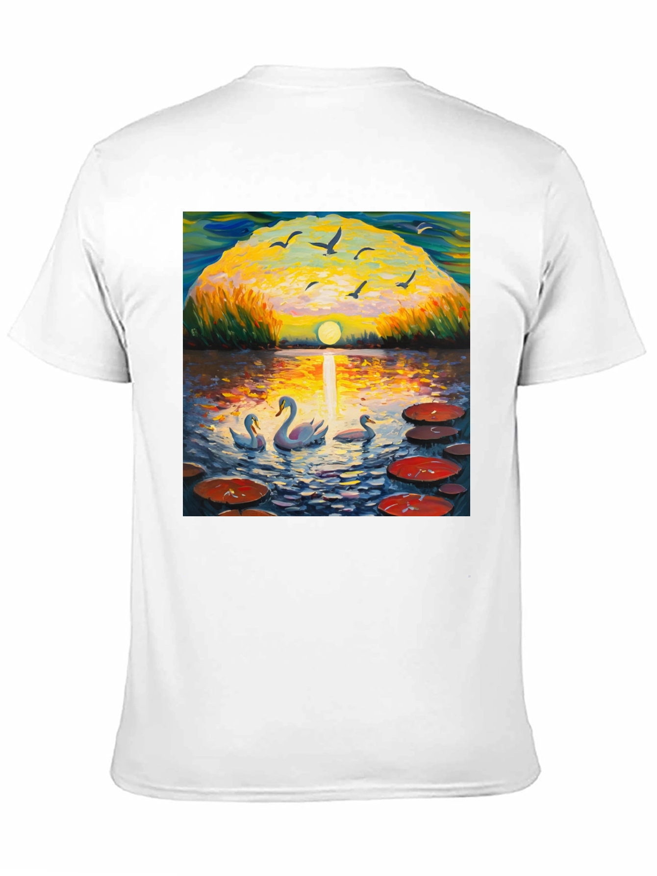 Swan Lake Impressionist Art T-Shirt