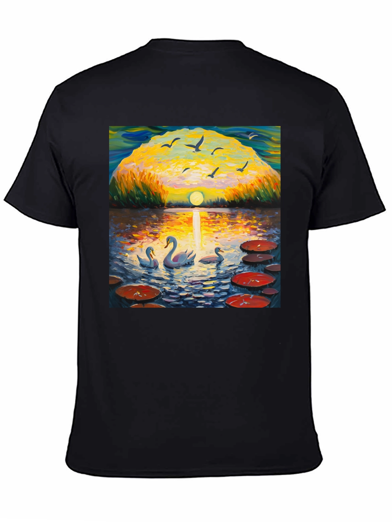 Swan Lake Impressionist Art T-Shirt