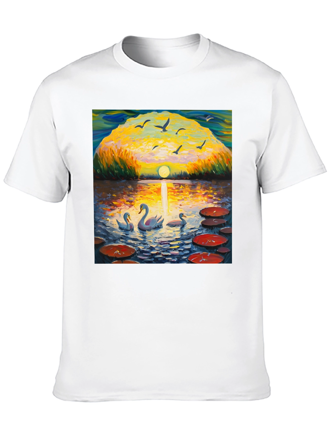 Swan Lake Impressionist Art T-Shirt