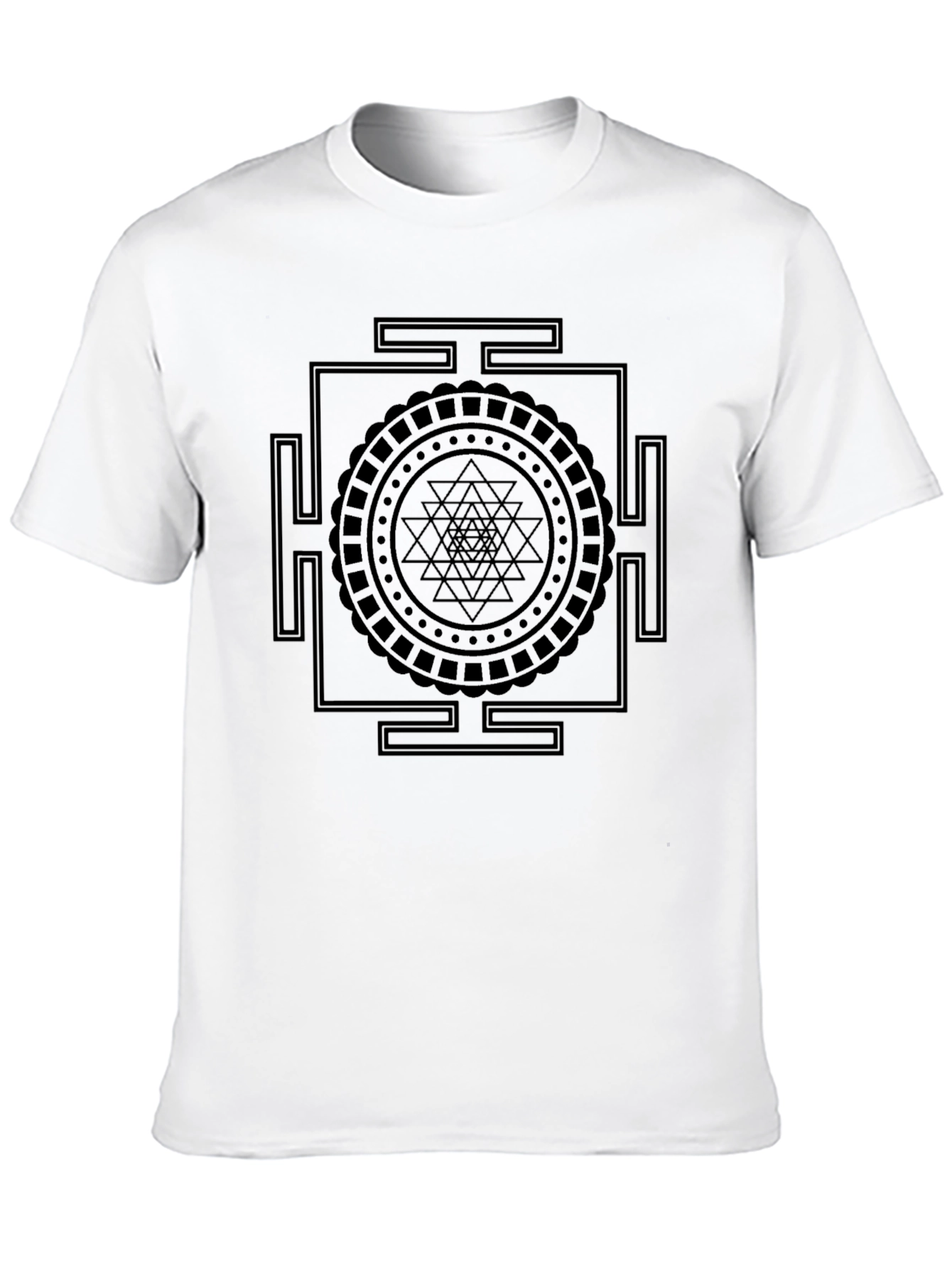 Geometric Design Black T-Shirt