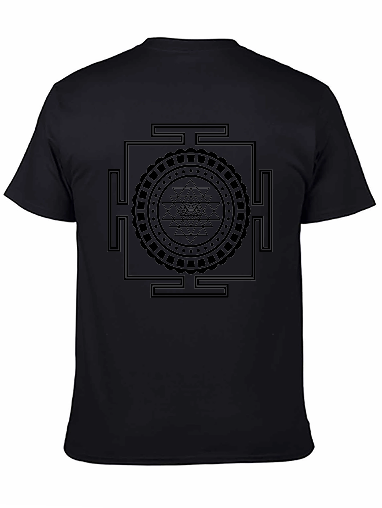 Geometric Design Black T-Shirt