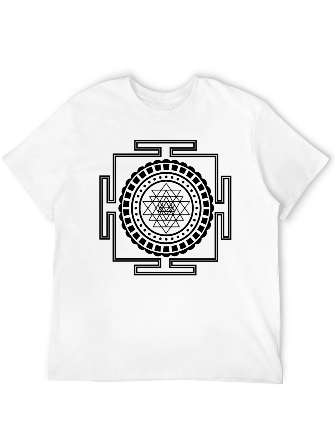 Geometric Design Black T-Shirt