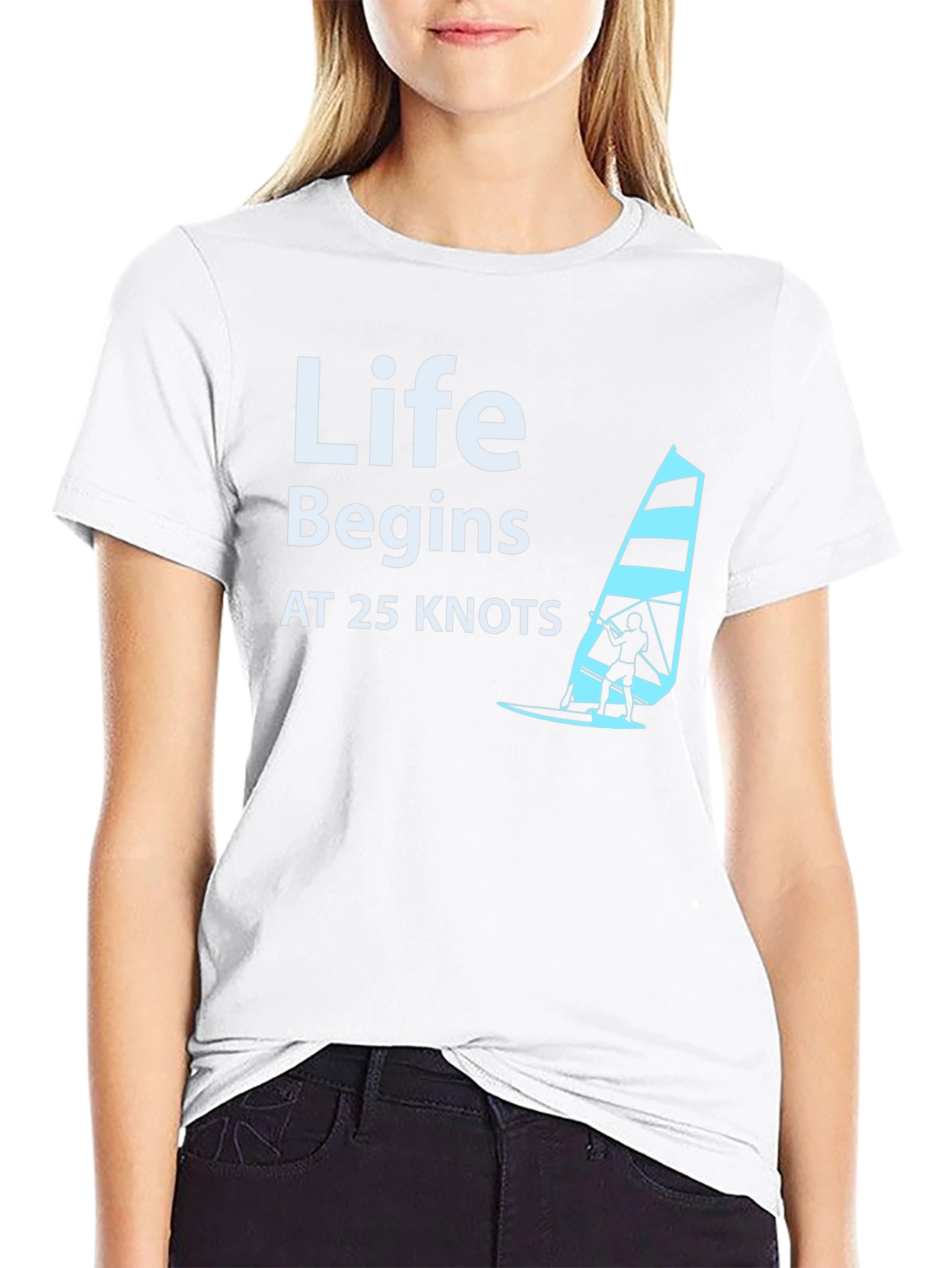 Life Begins at 25 Knots Black T-Shirt