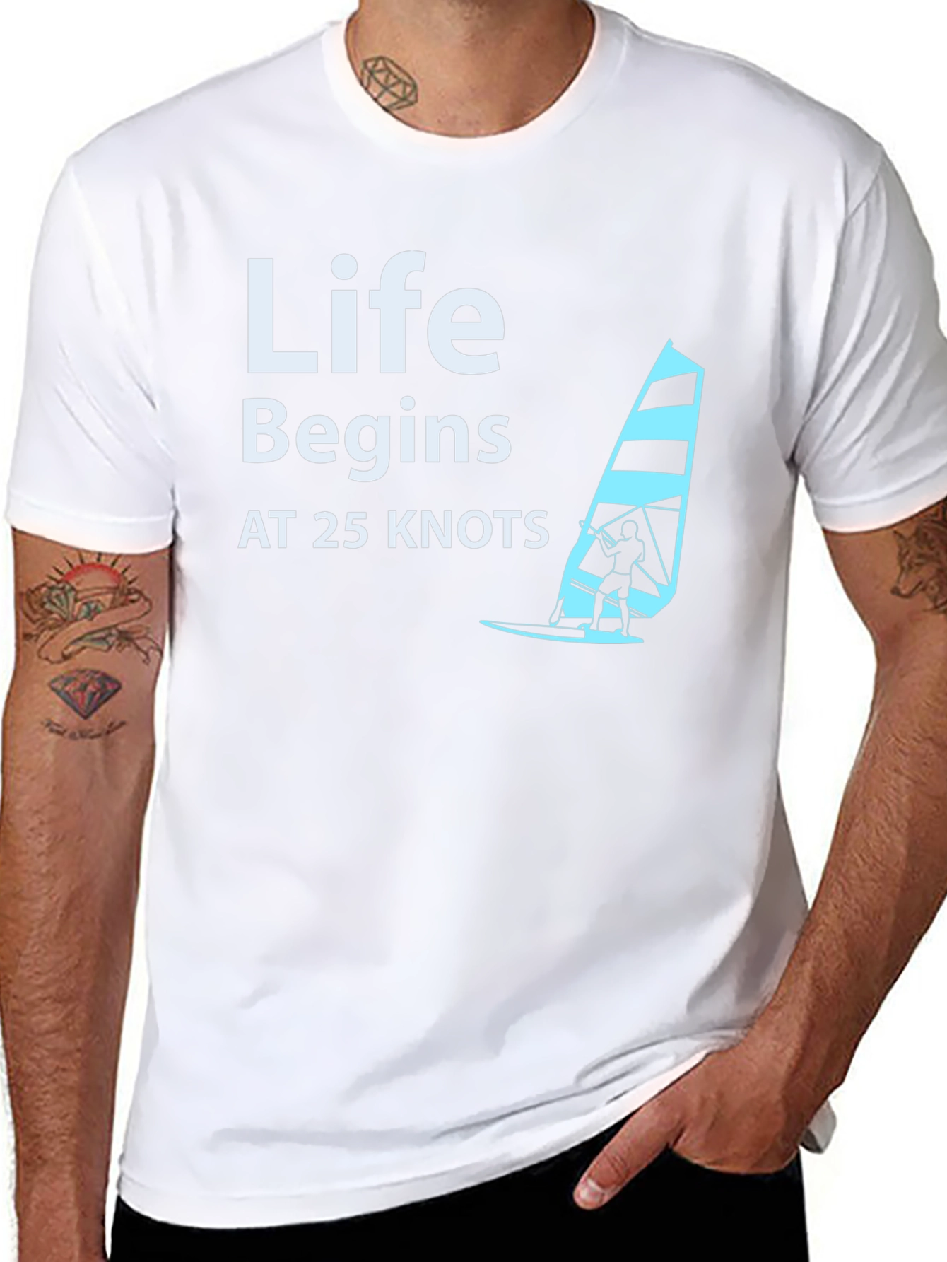 Life Begins at 25 Knots Black T-Shirt