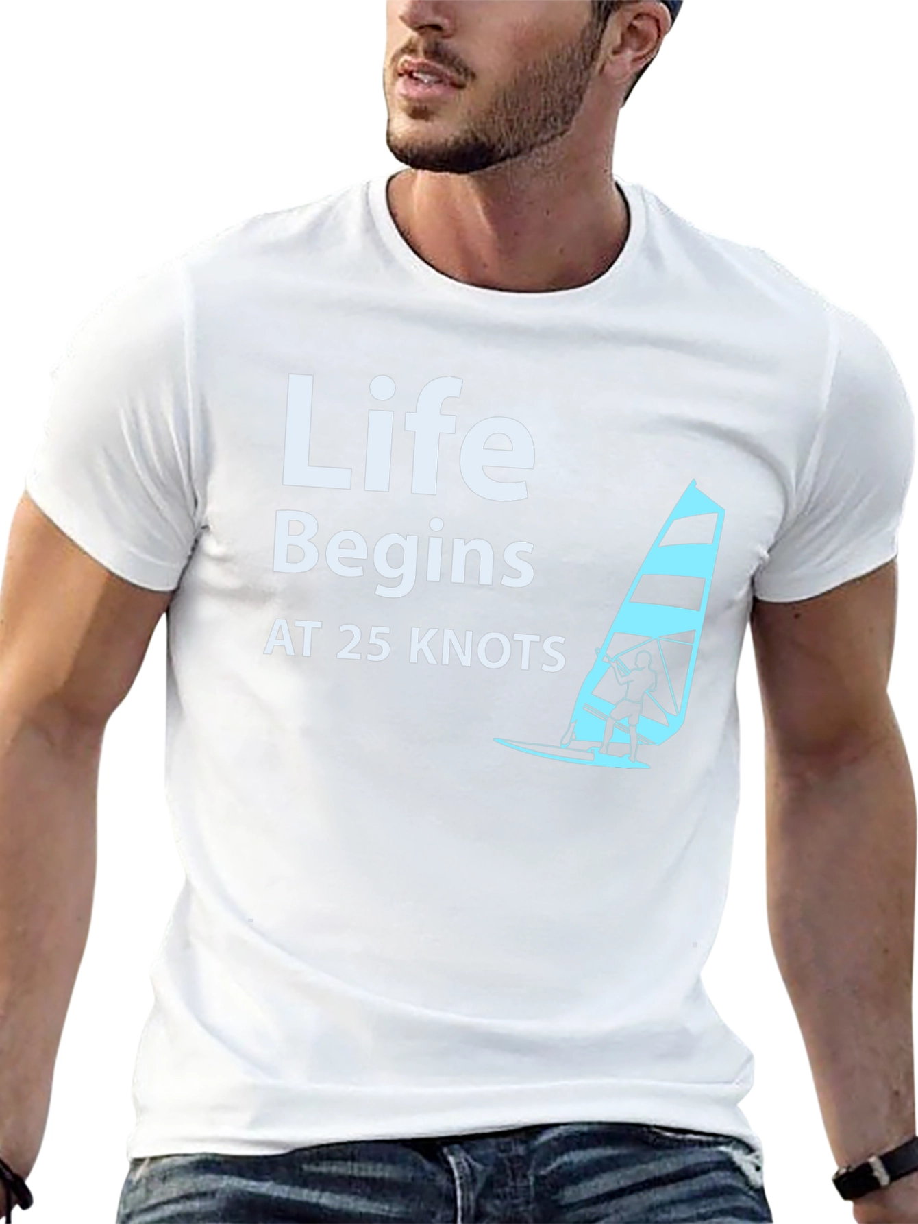 Life Begins at 25 Knots Black T-Shirt