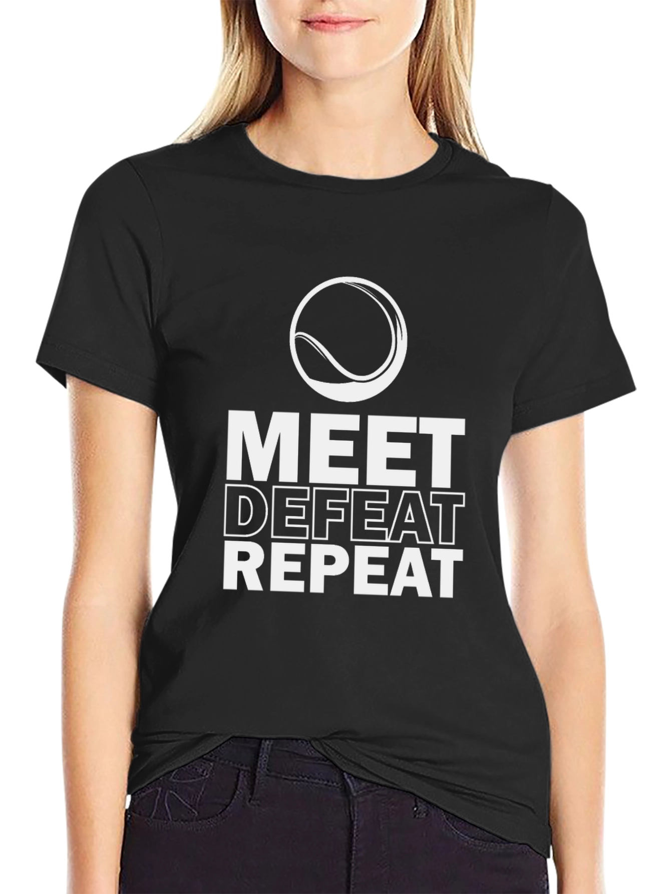 Meet Defeat Repeat Graphic Tee