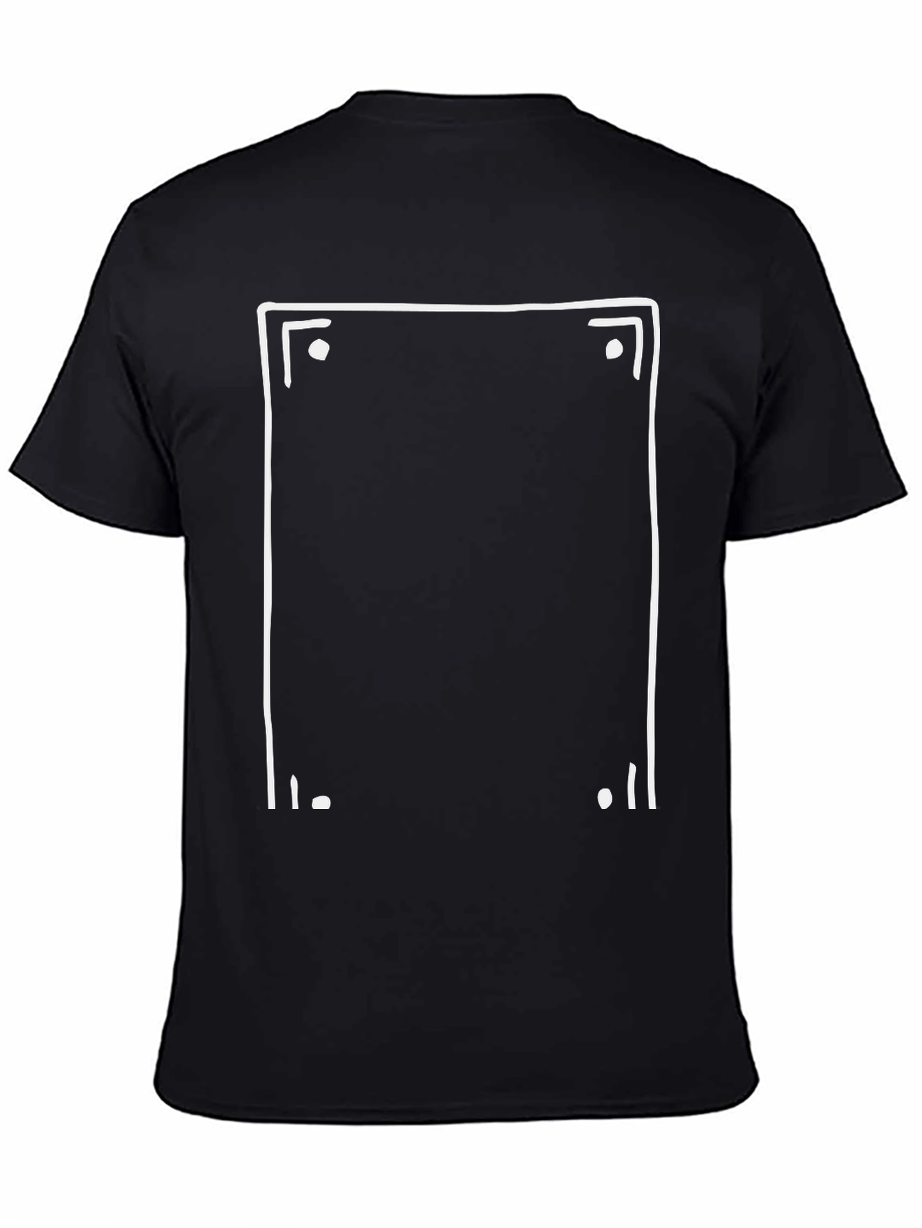 Abstract White Frame Black T-Shirt