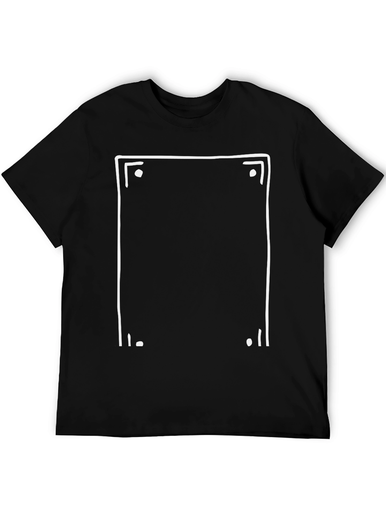 Abstract White Frame Black T-Shirt