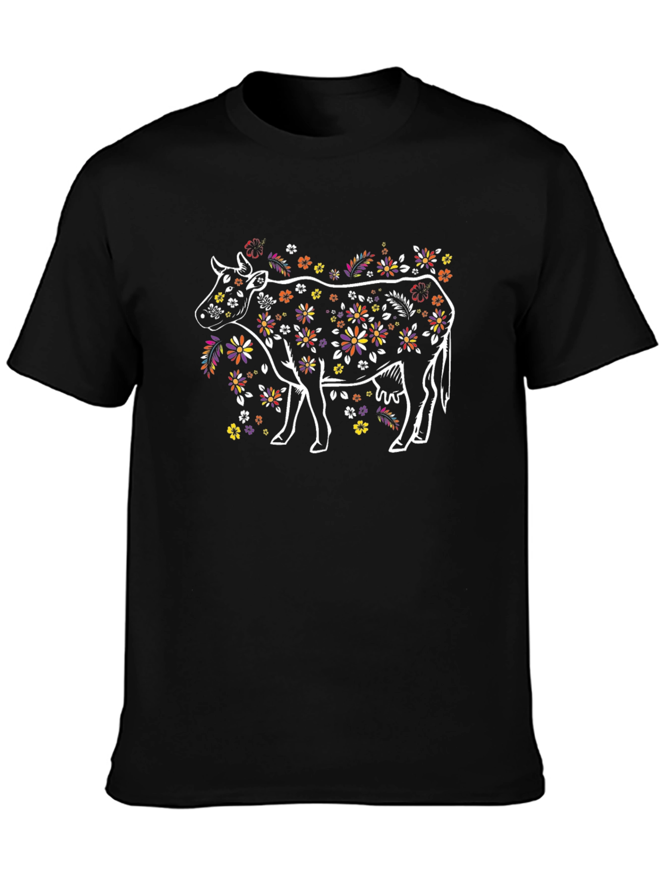 Floral Cow T-Shirt - Unique Graphic Tee