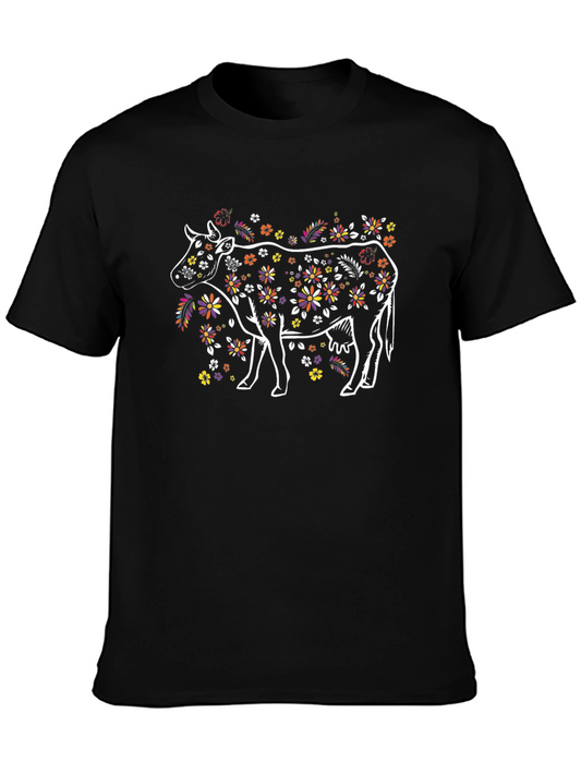 Floral Cow T-Shirt - Unique Graphic Tee