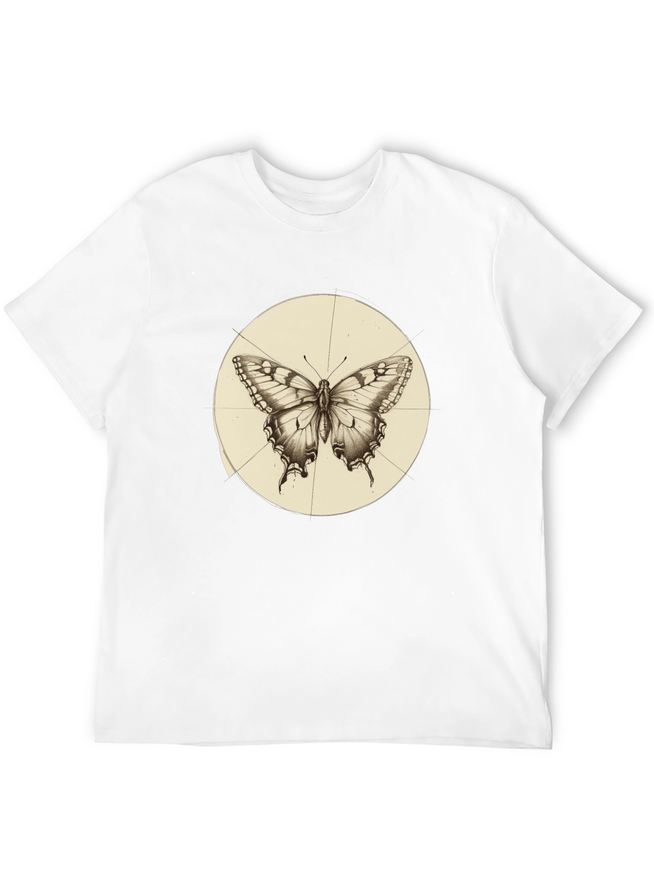 Butterfly Graphic Print Mens Black T-Shirt