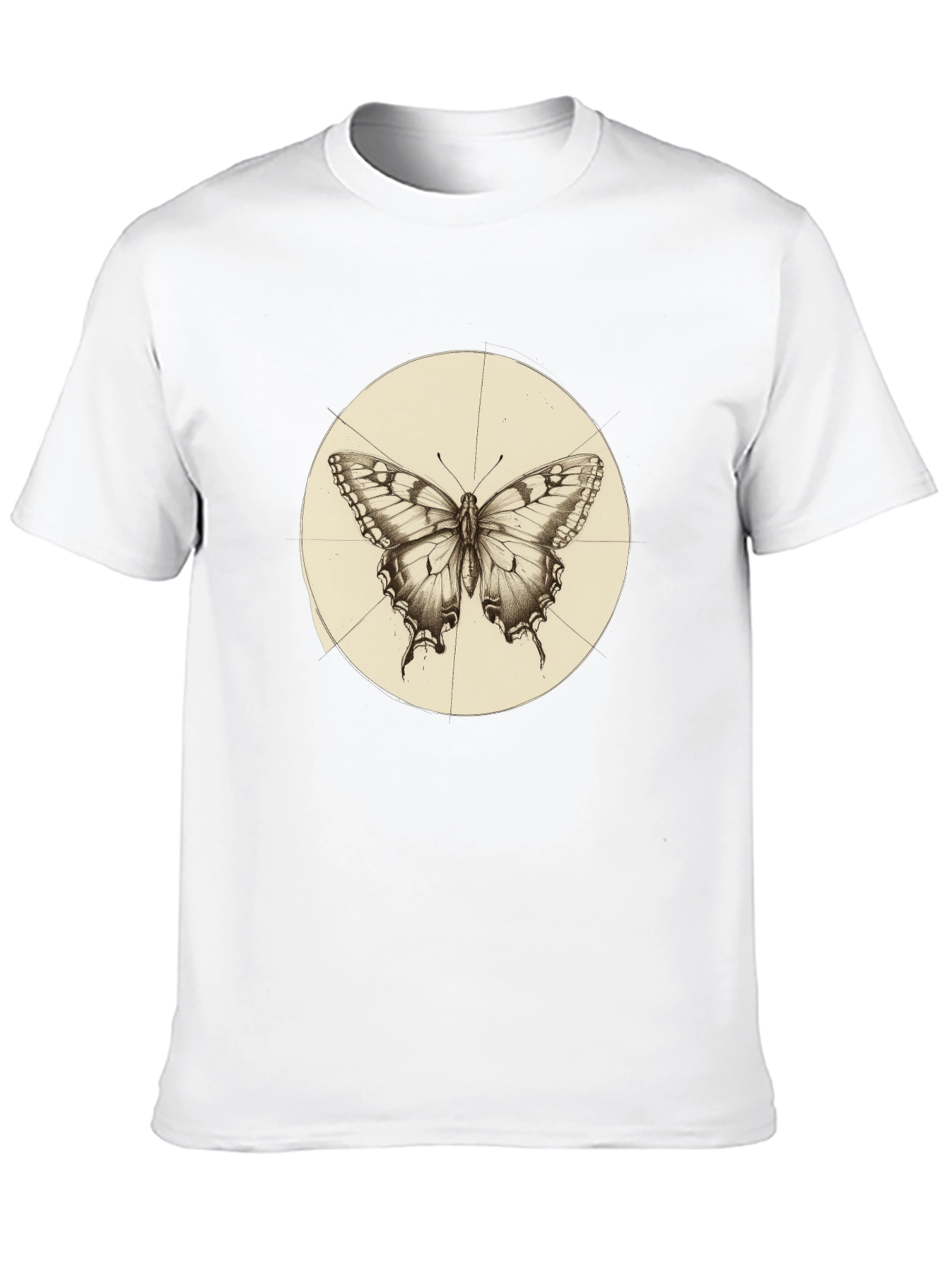 Butterfly Graphic Print Mens Black T-Shirt
