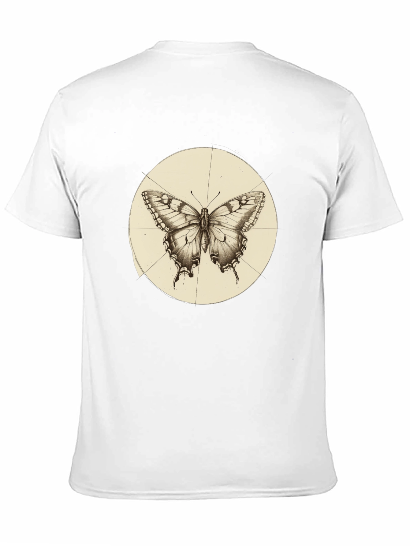 Butterfly Graphic Print Mens Black T-Shirt