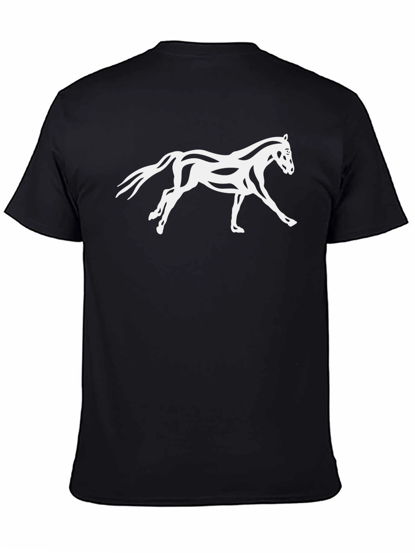 Black Horse Graphic Tee - Stylish Mens T-Shirt