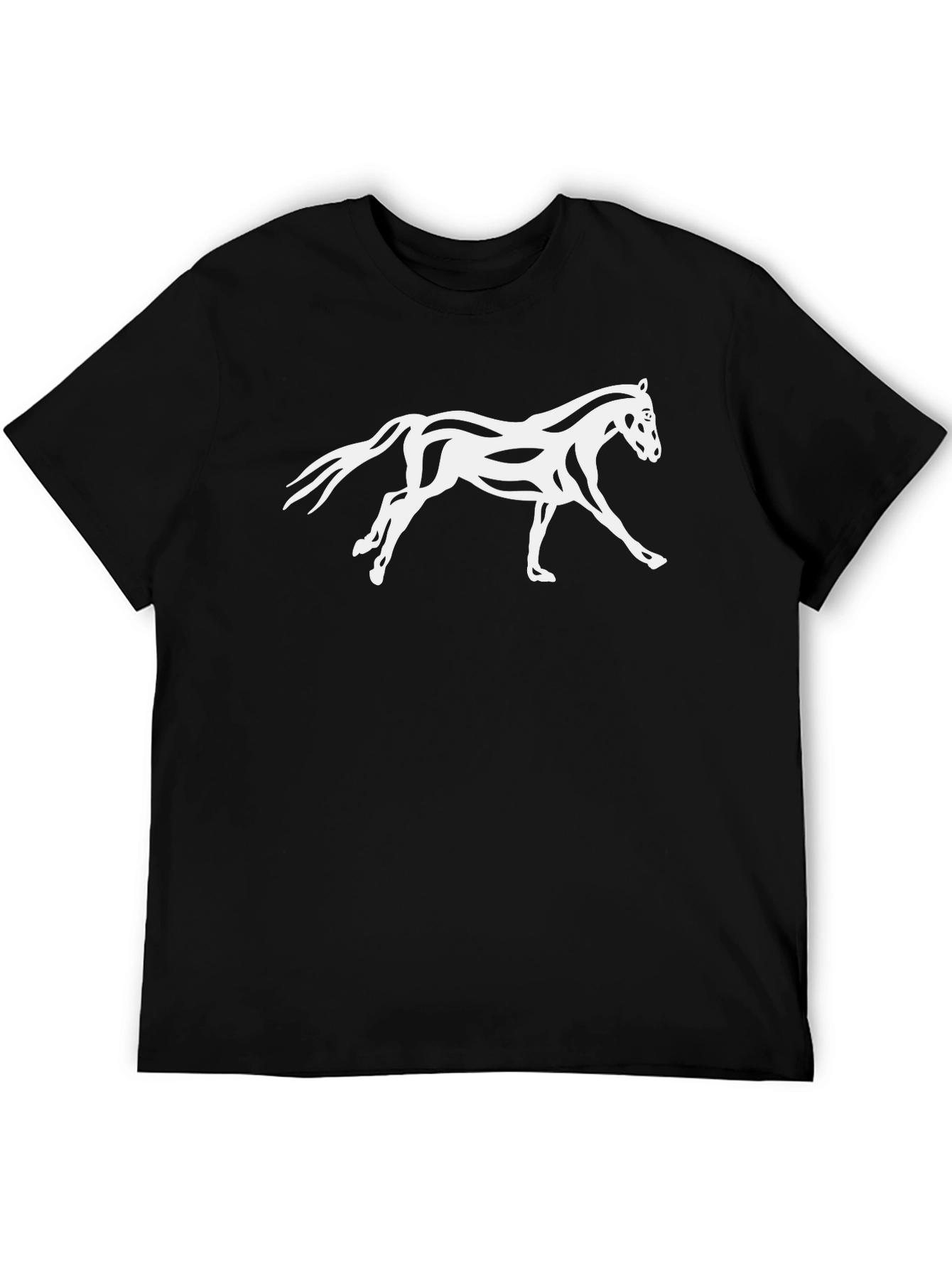 Black Horse Graphic Tee - Stylish Mens T-Shirt
