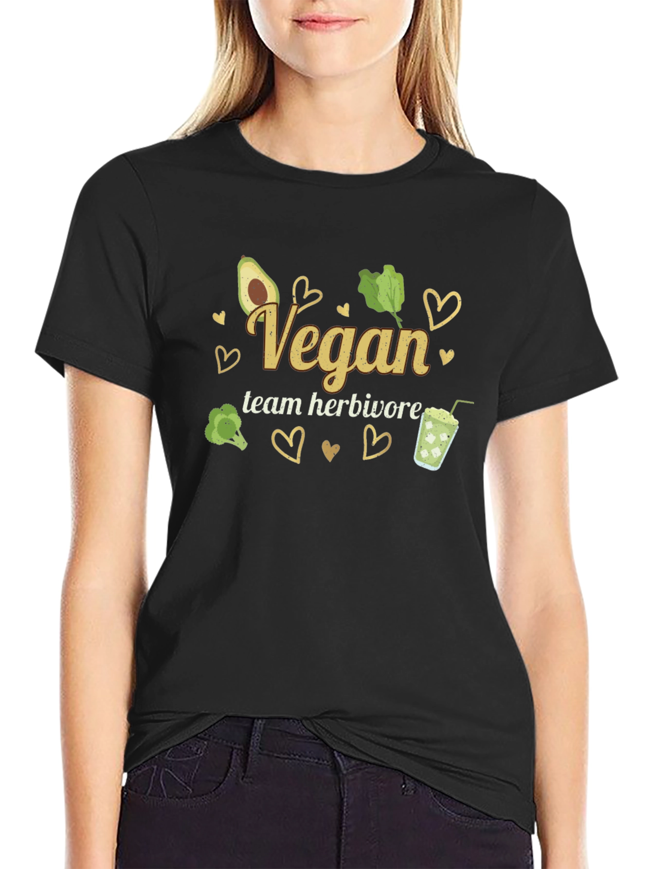 Vegan Team Herbivore Black T-Shirt