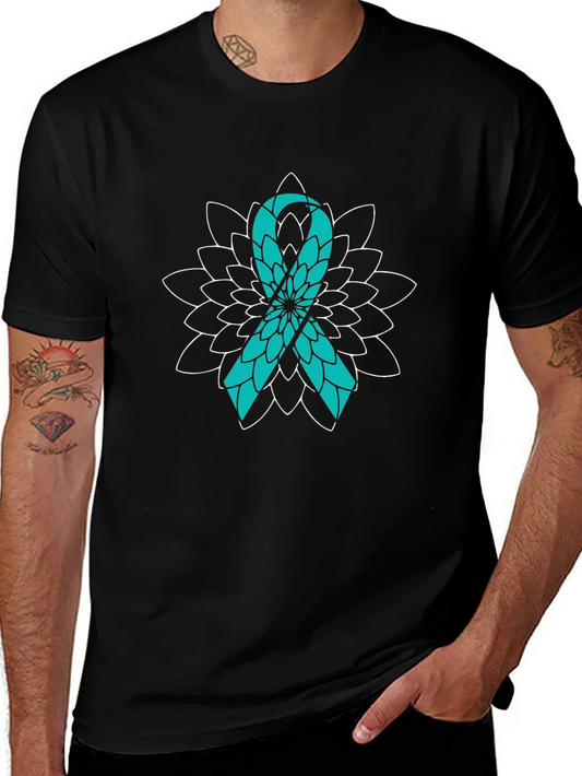 Awareness Ribbon T-Shirt - Teal Ribbon Graphic Tee
