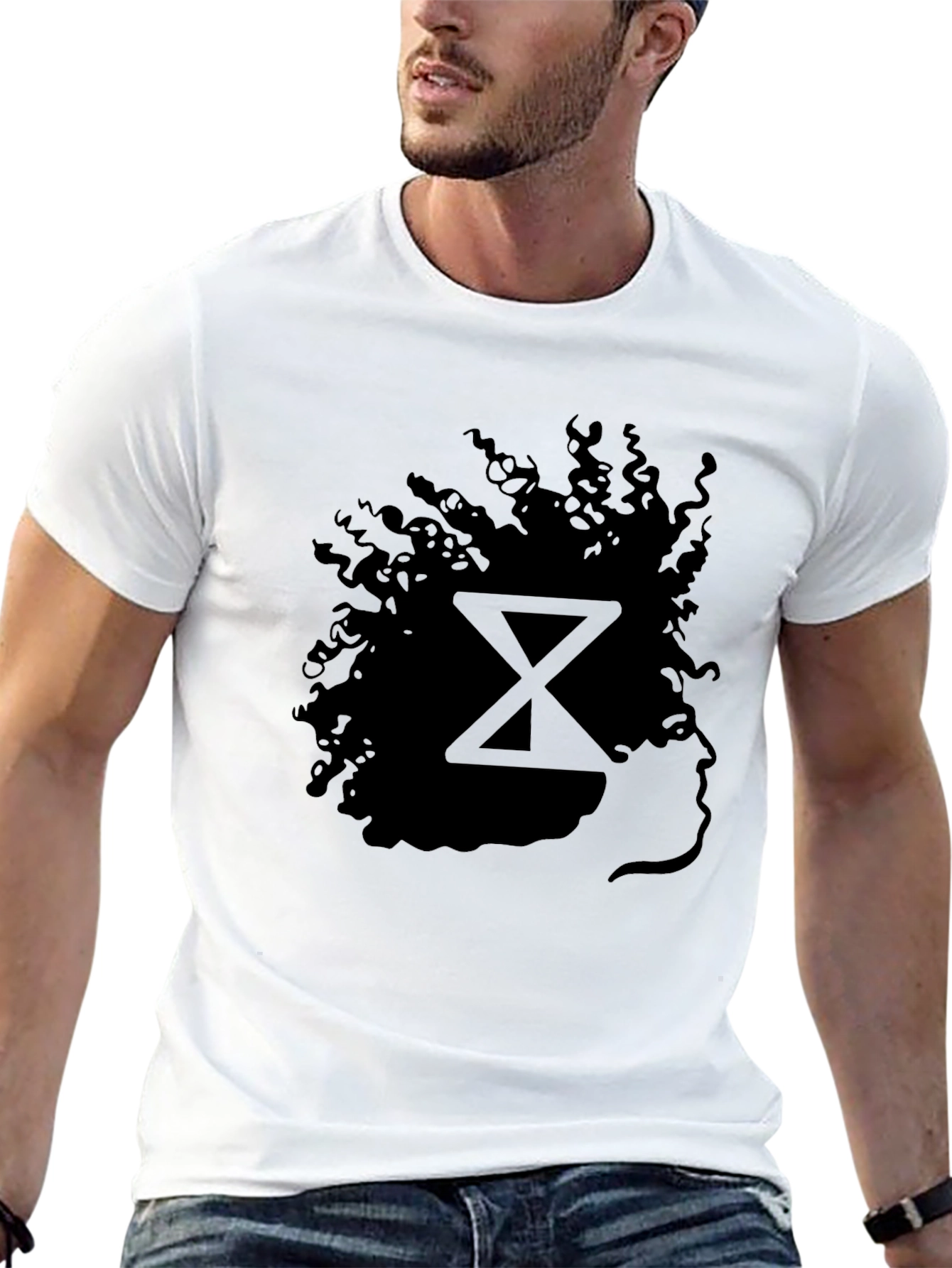 Silhouette Afro T-Shirt - Stylish Black Graphic Tee