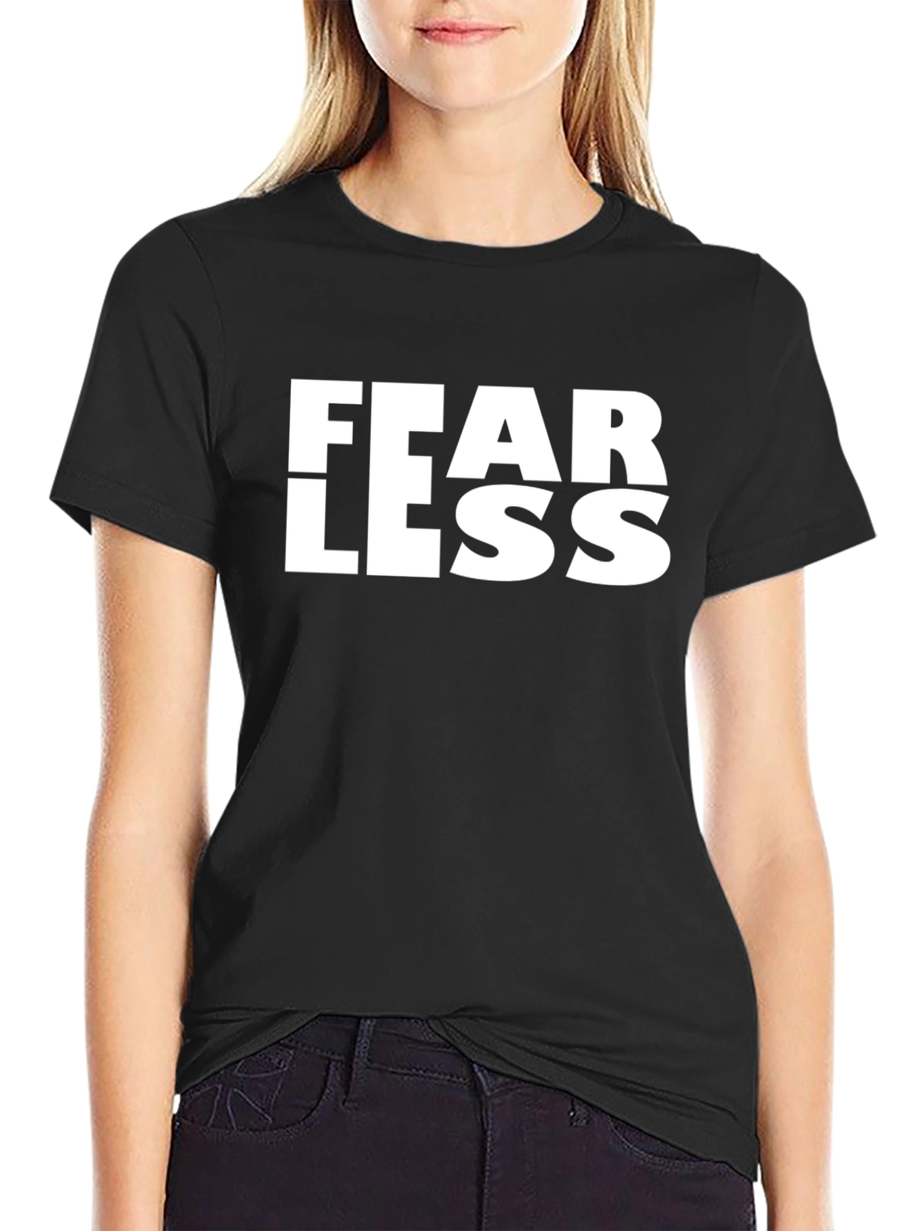 Fearless Graphic Tee - Black Cotton T-Shirt