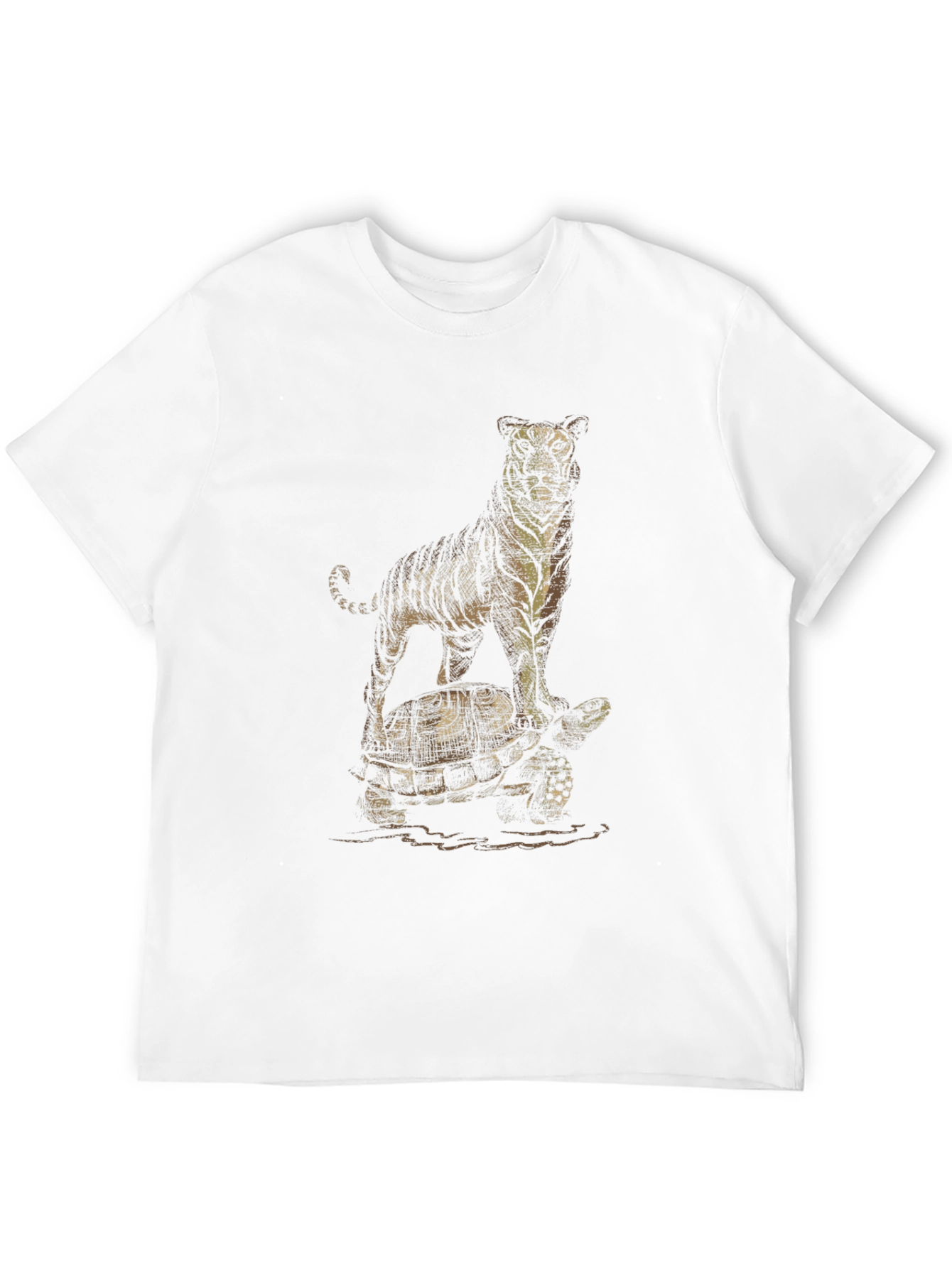 Tiger & Turtle Graphic Print Black T-Shirt