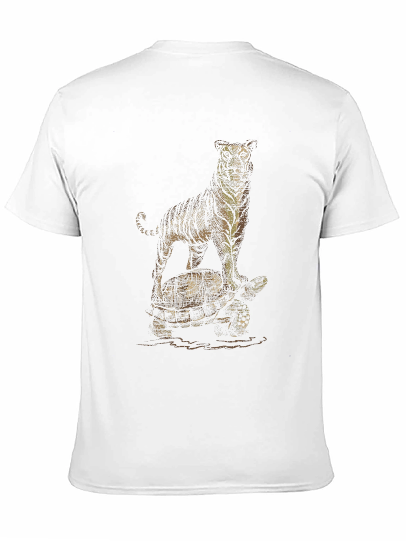 Tiger & Turtle Graphic Print Black T-Shirt