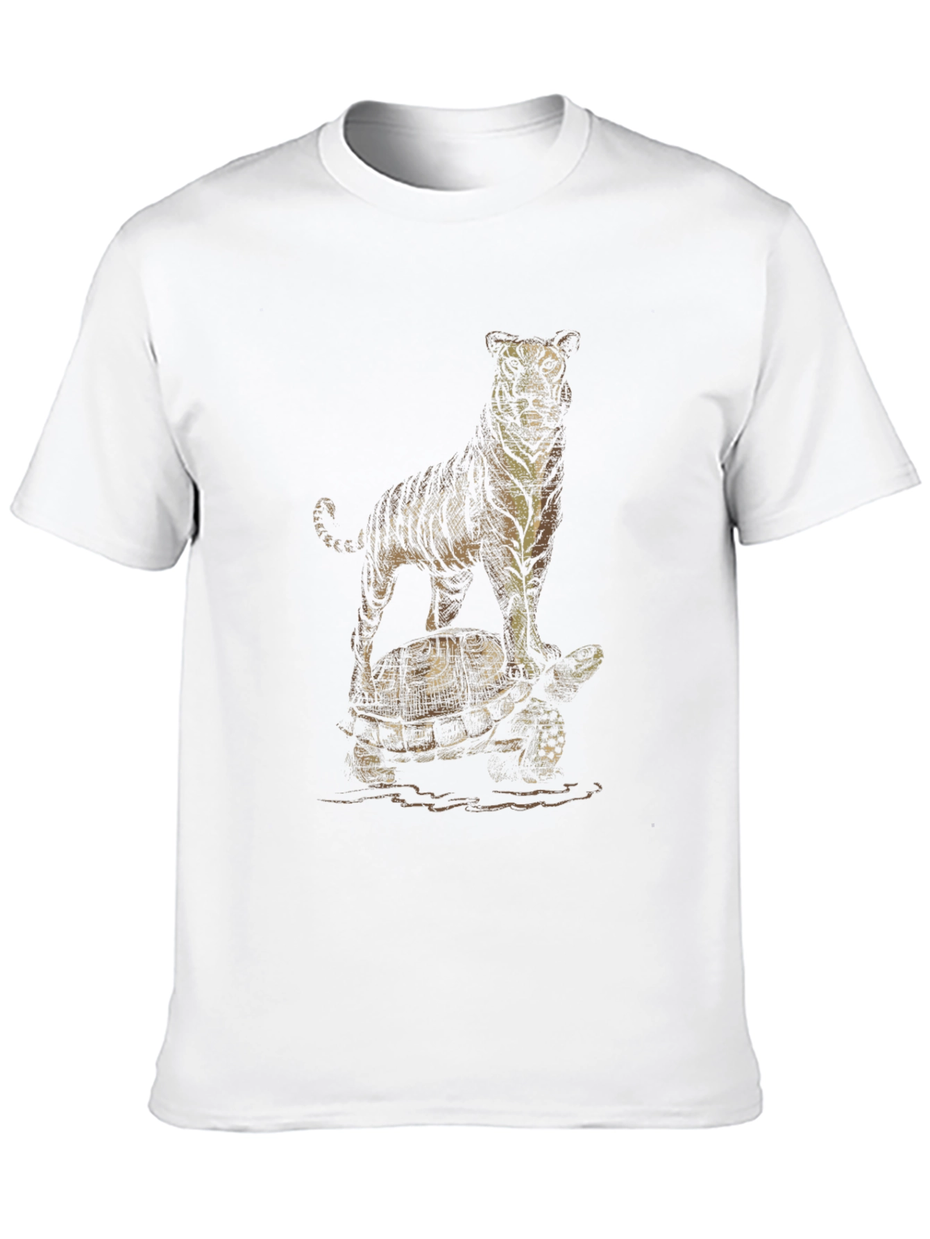 Tiger & Turtle Graphic Print Black T-Shirt