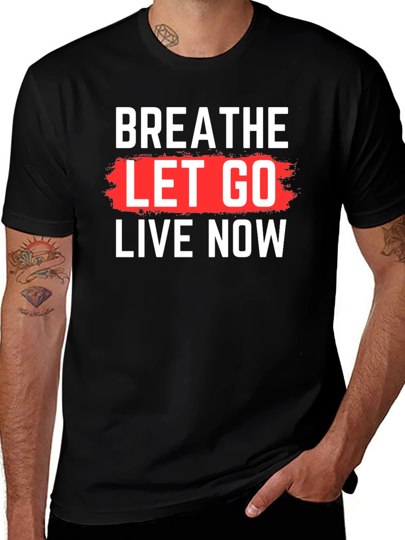 Breathe Let Go Live Now Graphic T-Shirt