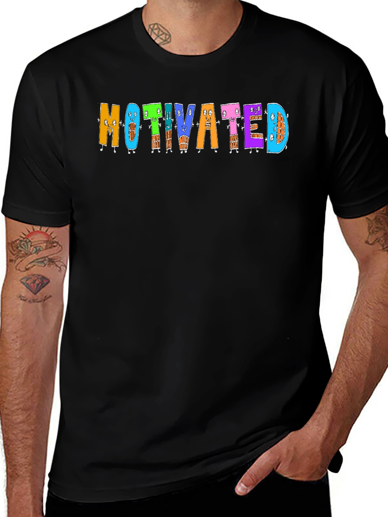 Motivated Cartoon Graphic T-Shirt